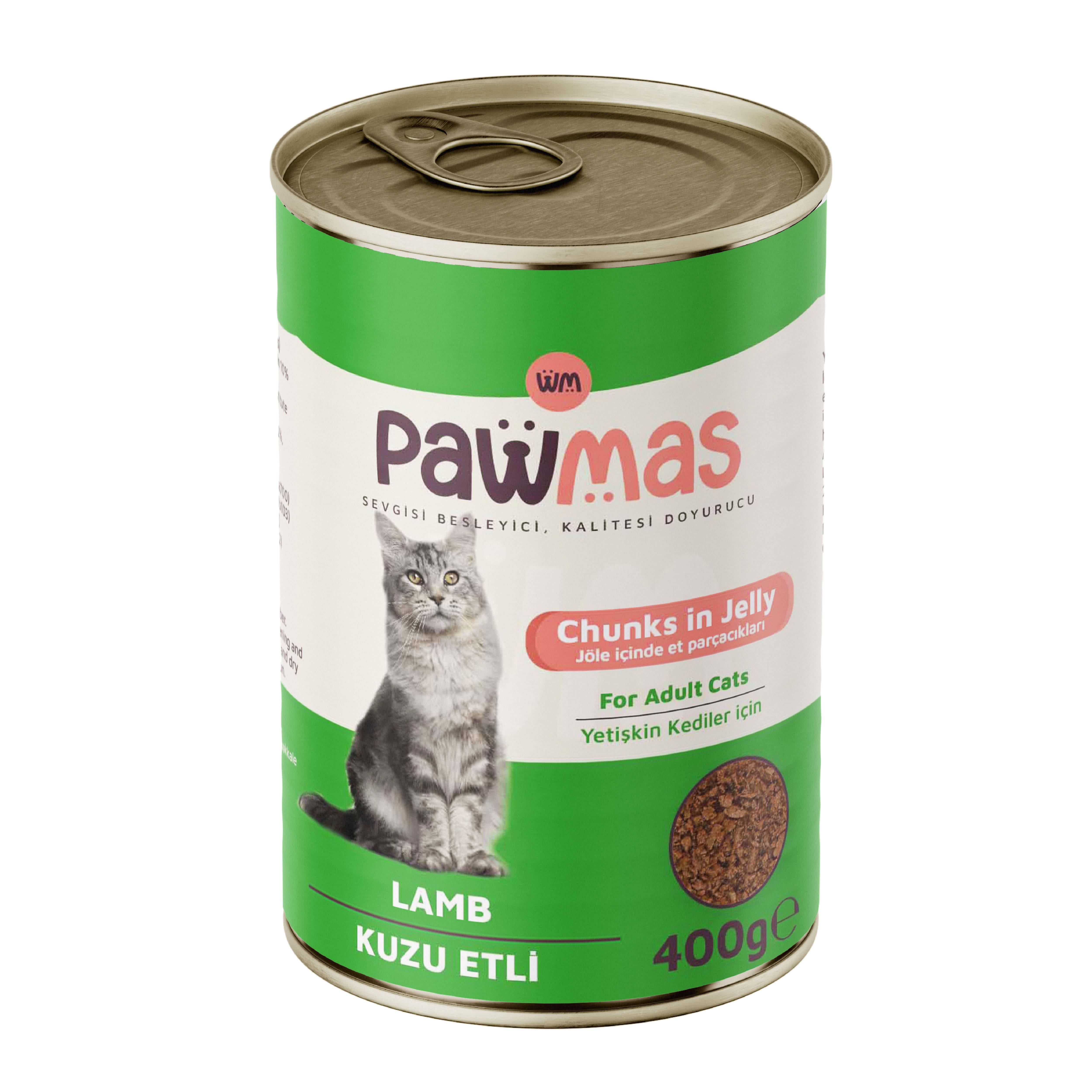Pawmas Kuzu Etli Yetişkin Kedi Konservesi 400 gr