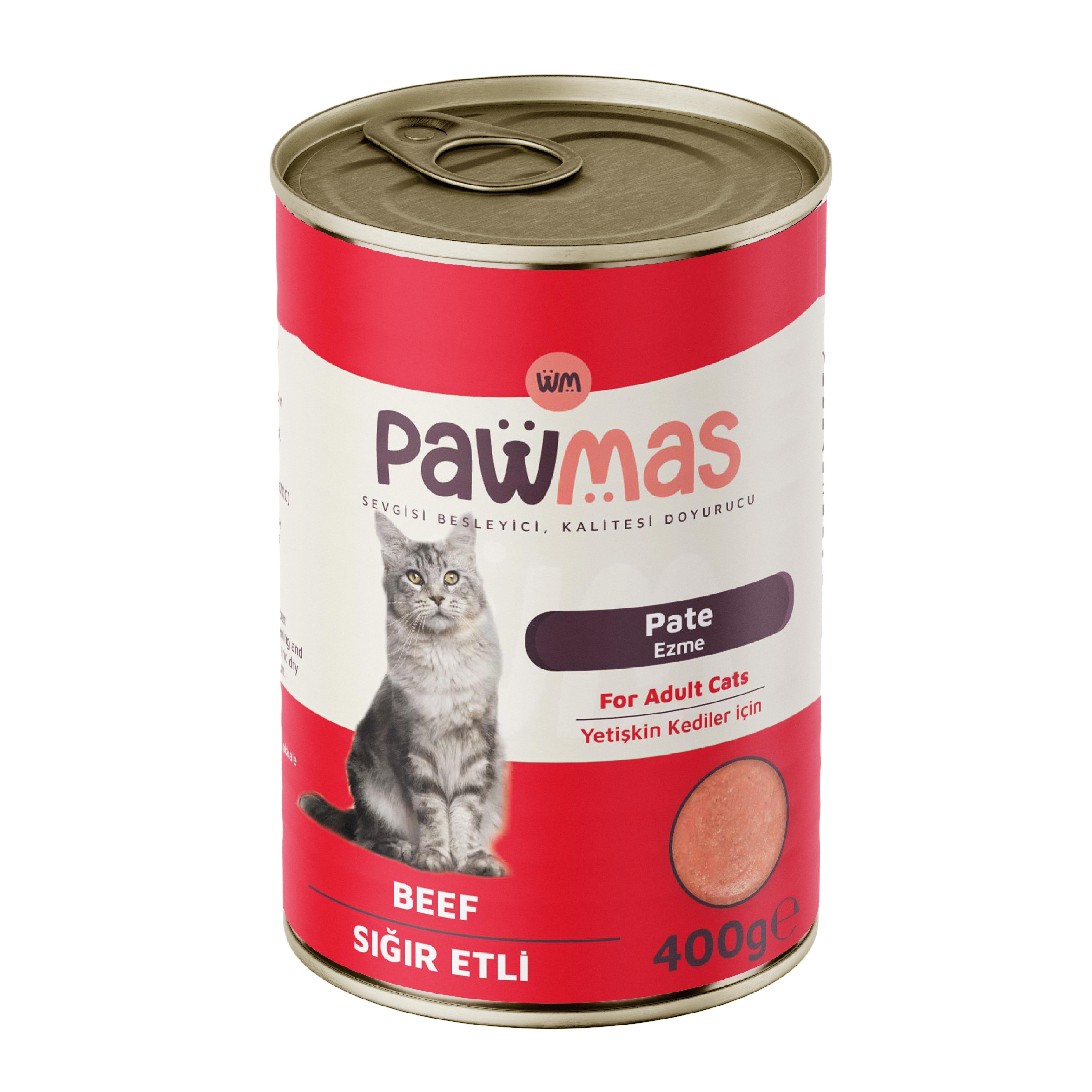 Pawmas Pate Sığır Etli Yetişkin Kedi Konservesi 400 gr