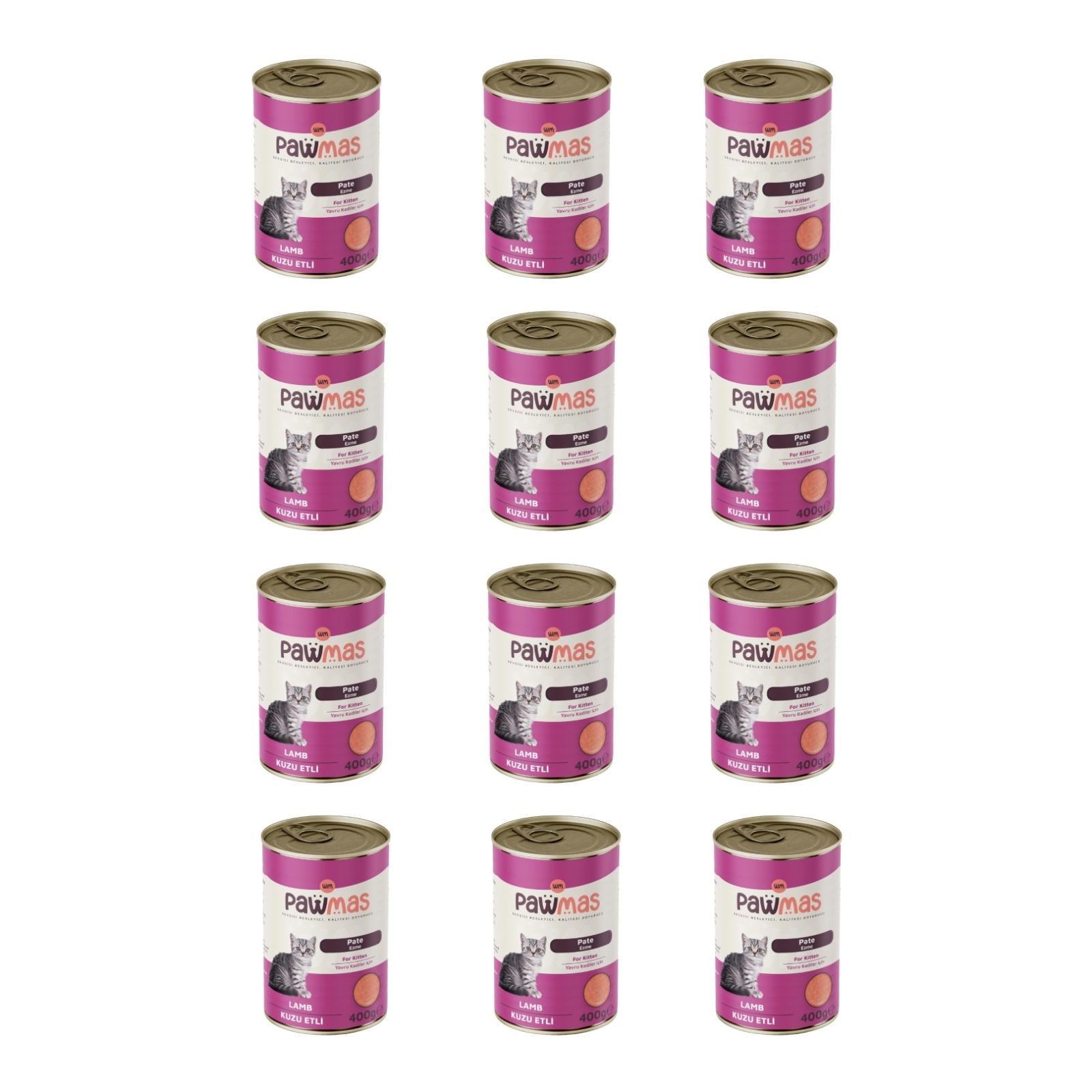 Pawmas pate kuzu etli yavru kedi konservesi 400 gr x 12adet