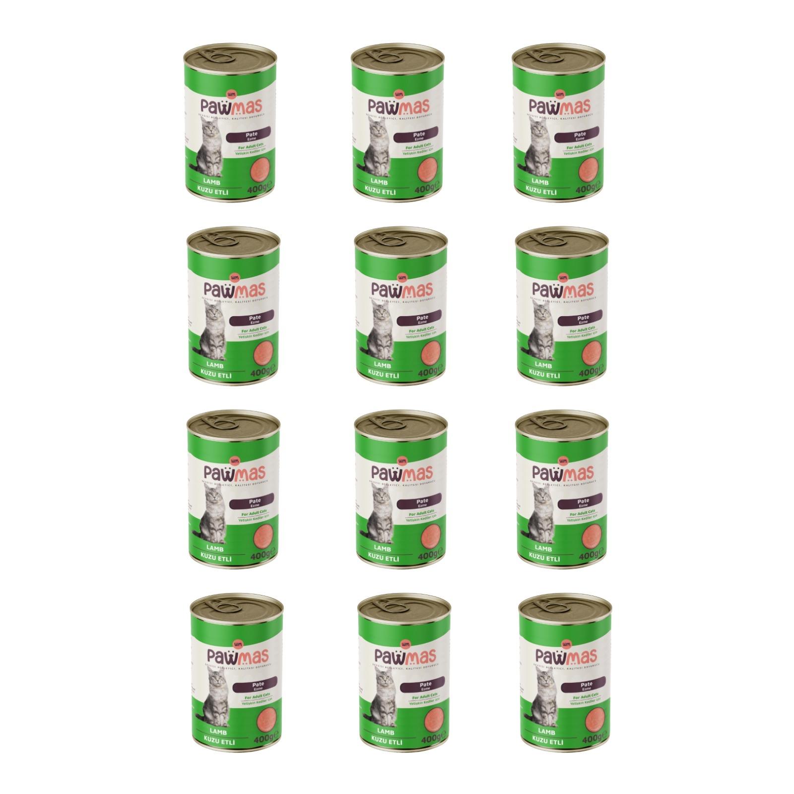 Pawmas pate sığır etli yetişkin kedi konservesi 400 gr x 12adet