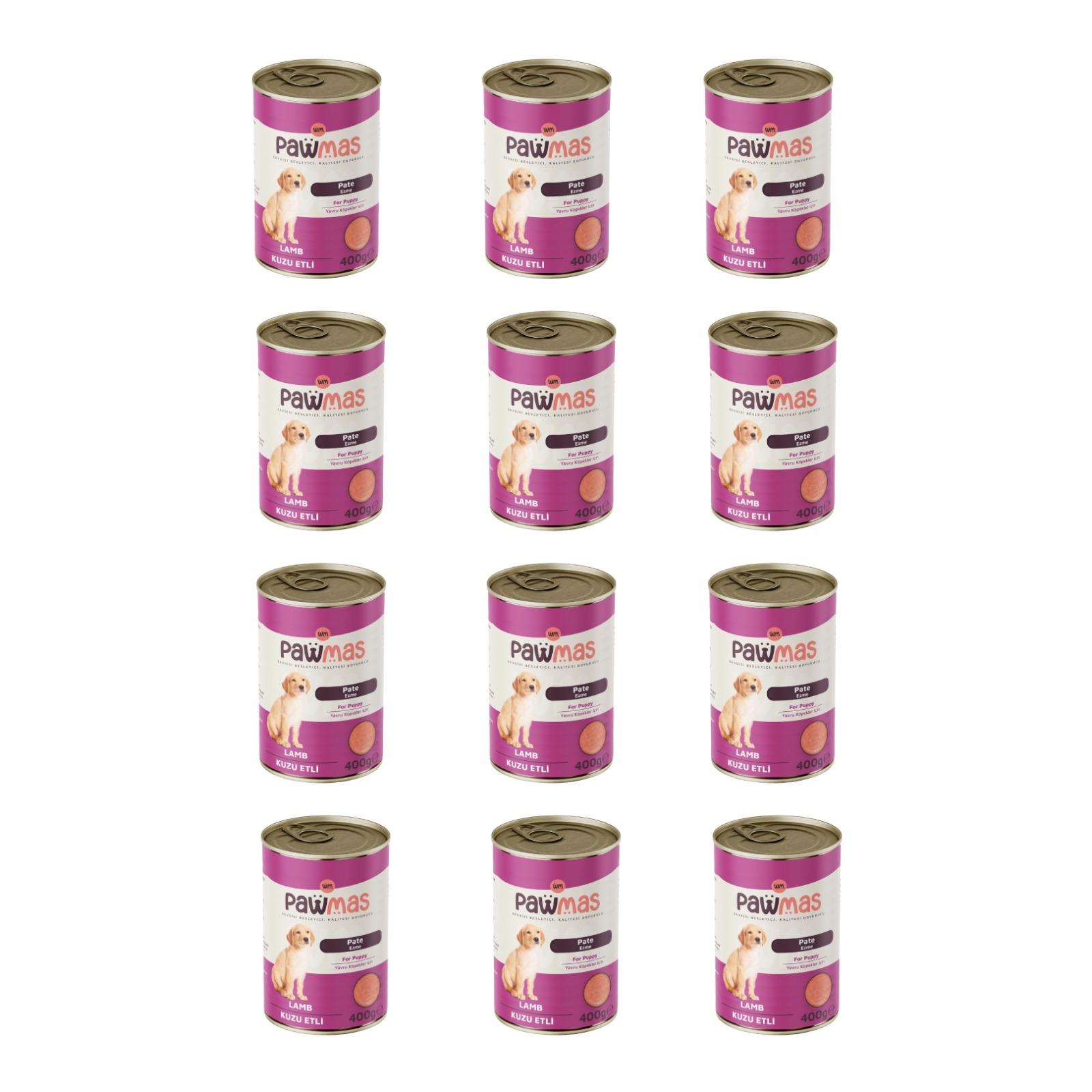 Pawmas pate kuzu etli yavru köpek konservesi 400 gr x 12adet