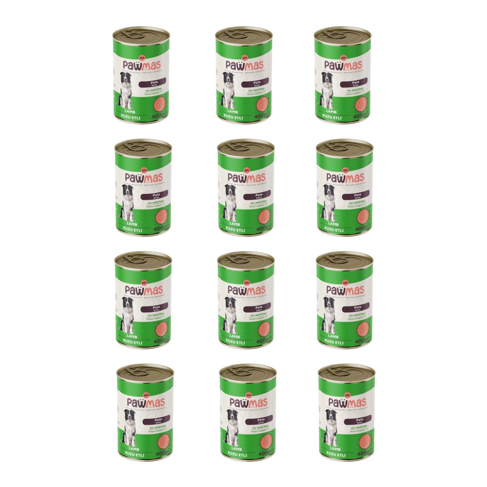 Pawmas pate kuzu etli yetişkin köpek konservesi 400 gr x 12adet