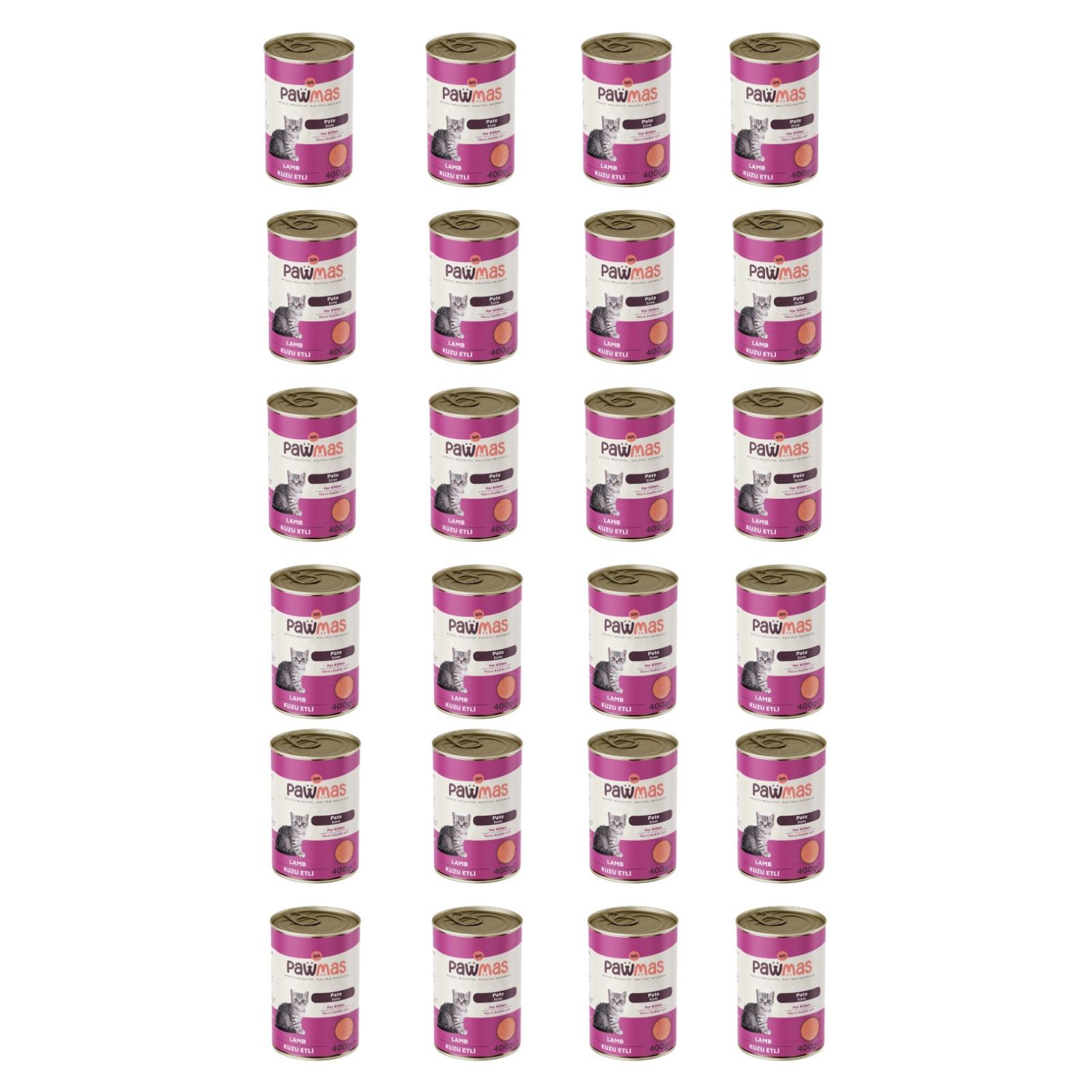 Pawmas pate kuzu etli yavru kedi konservesi 400 gr x 24adet
