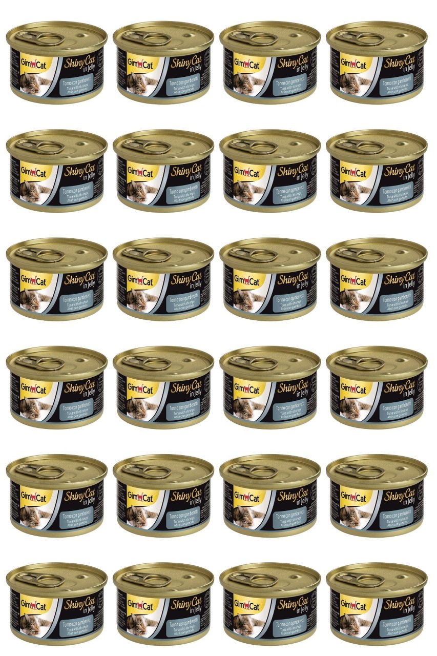 GimCat Shinycat Tuna Balıklı Karidesli Konserve Kedi Maması 70 Gr x 24 Adet
