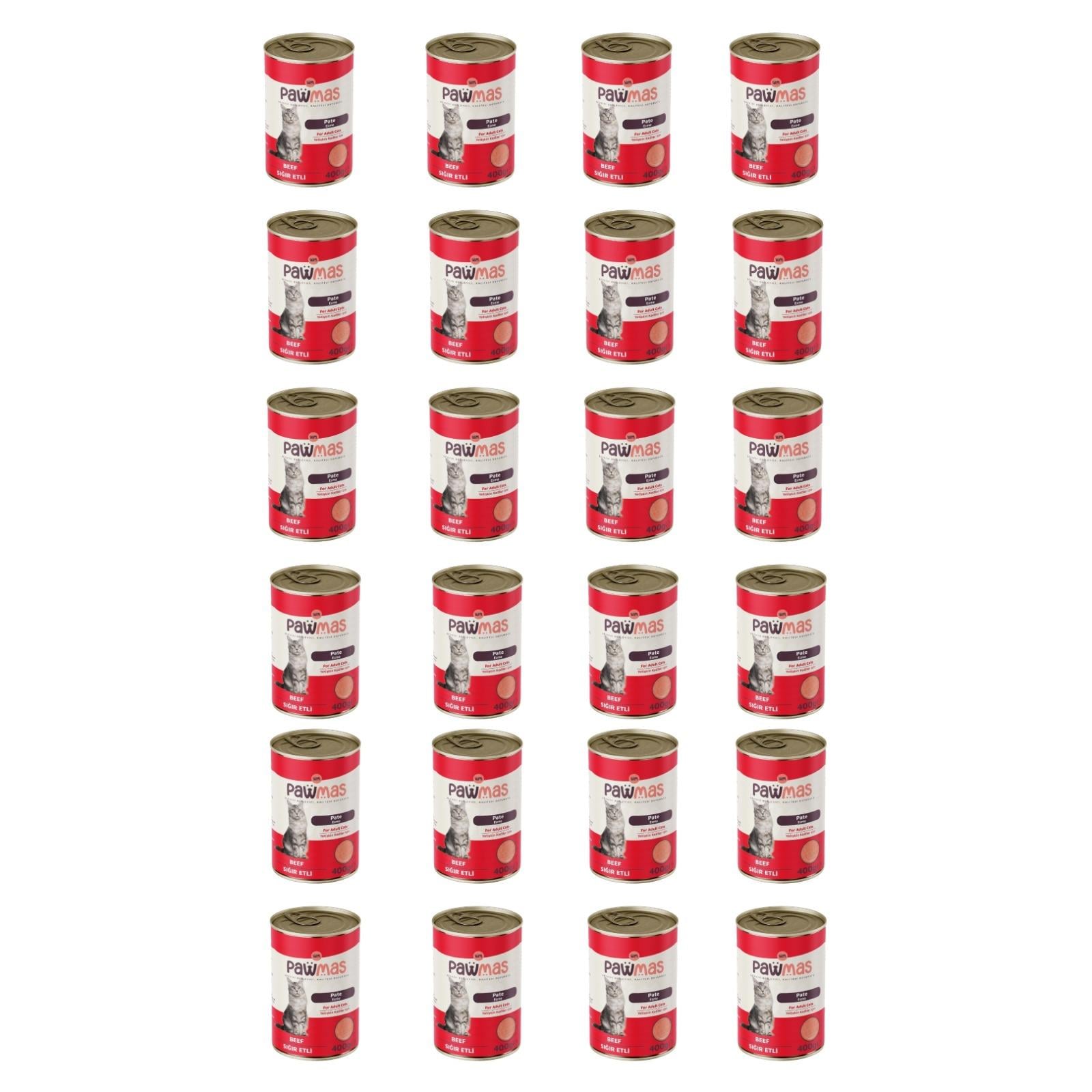 Pawmas pate sığır etli yetişkin kedi konservesi 400 gr x 24adet