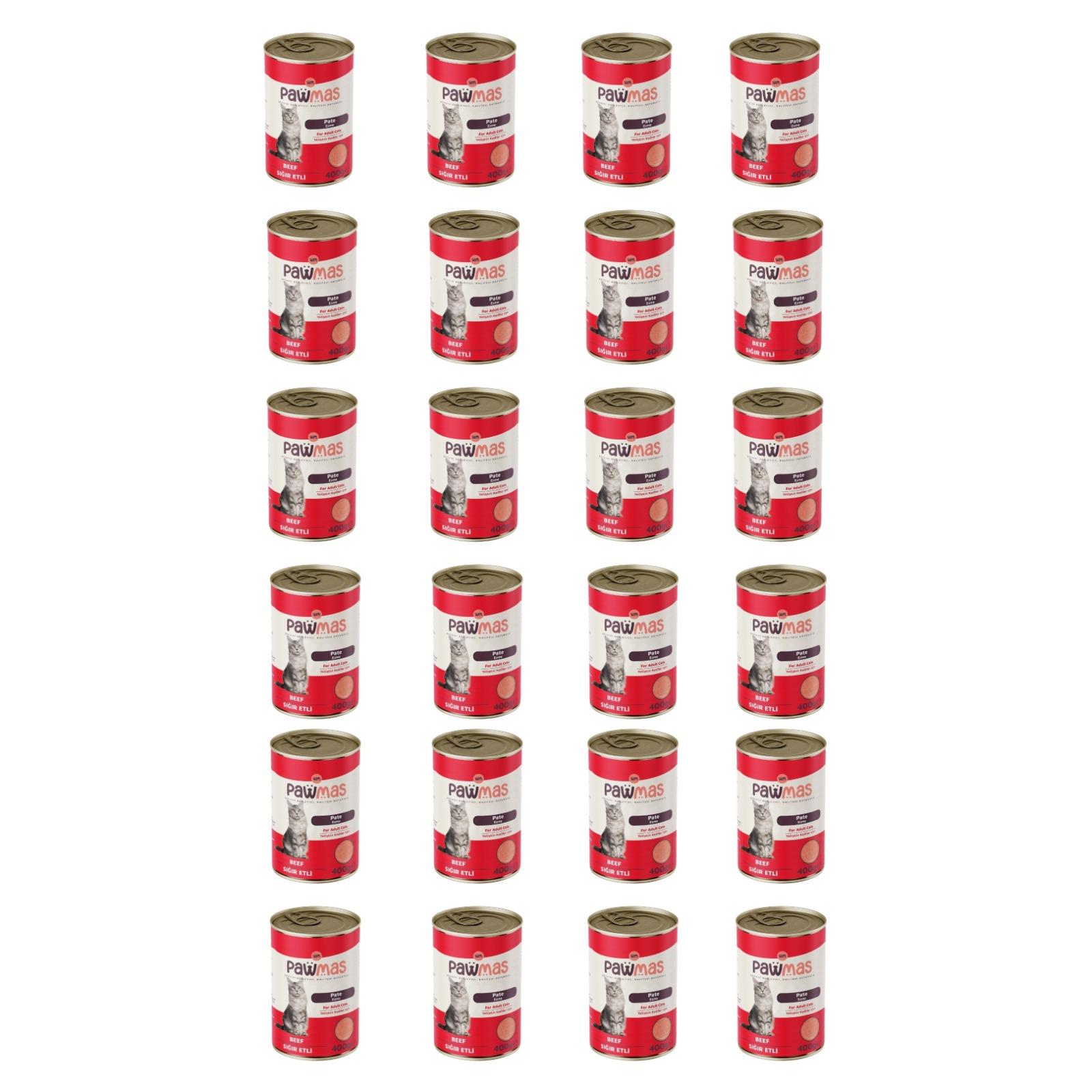 Pawmas pate sığır etli yetişkin kedi konservesi 400 gr x 24adet