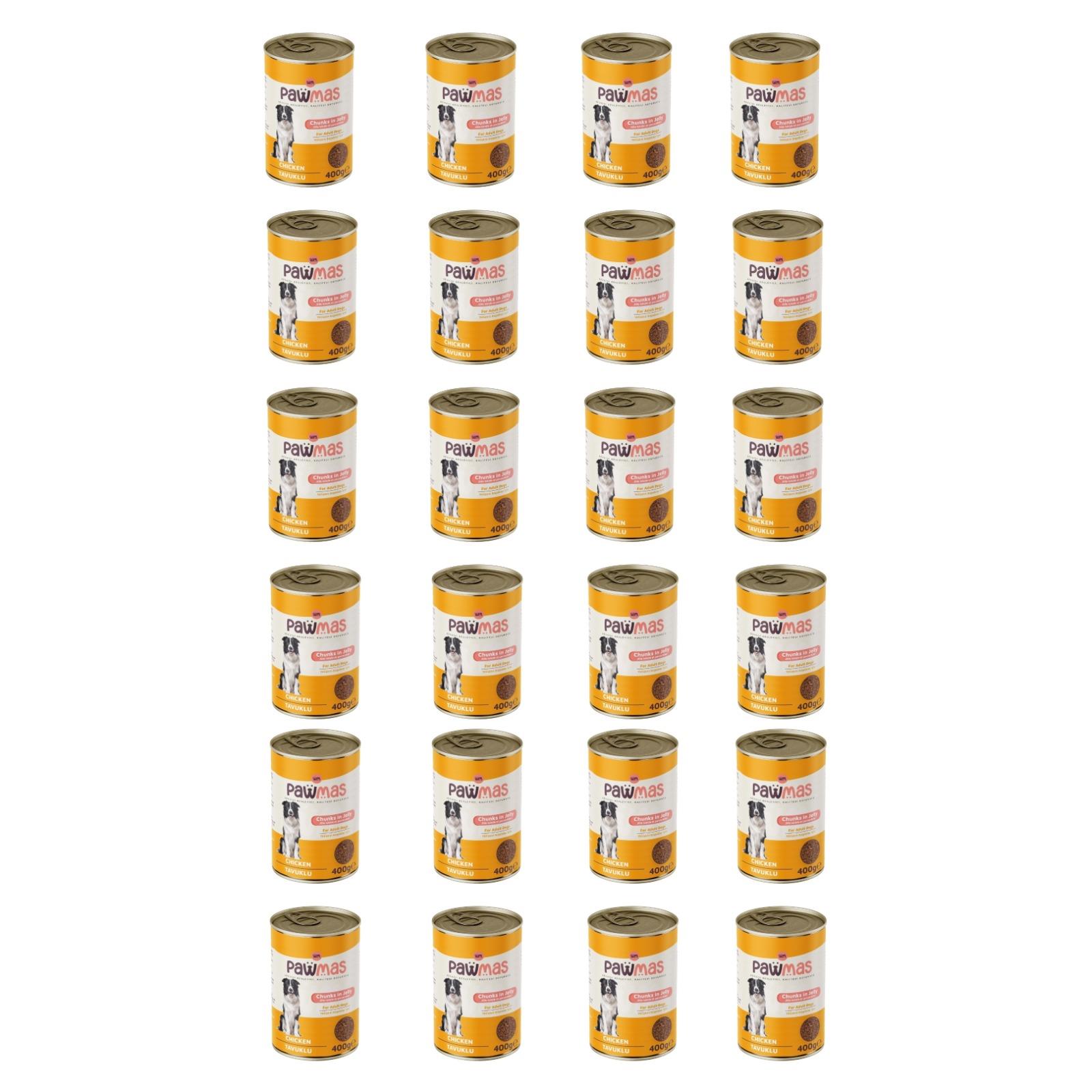 Pawmas tavuklu yetişkin köpek konservesi 400 gr x 24adet