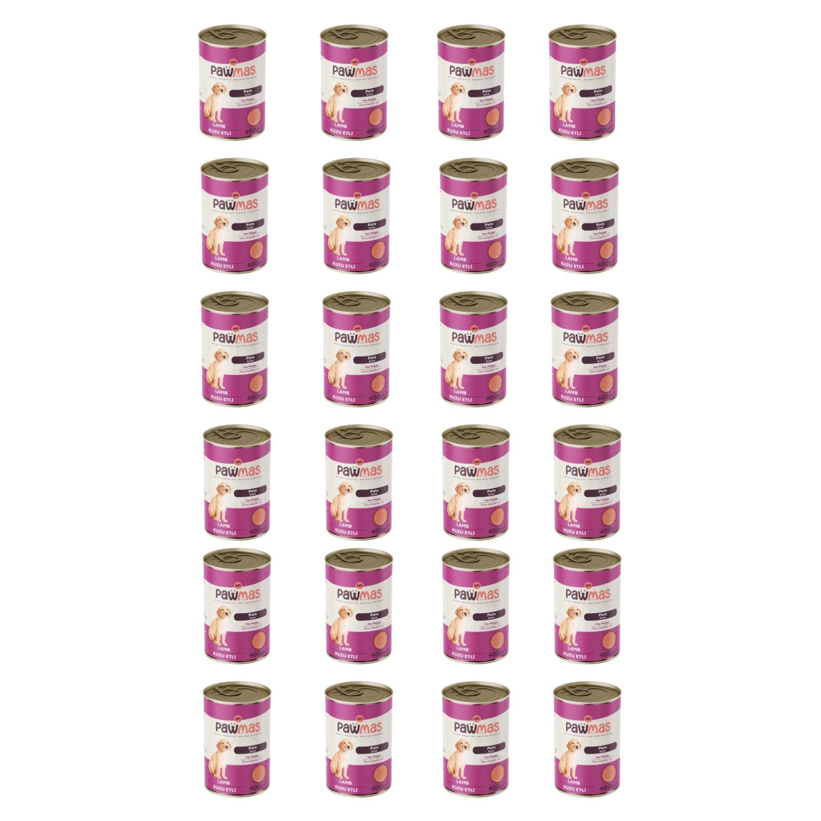 Pawmas pate kuzu etli yavru köpek konservesi 400 gr x 24adet