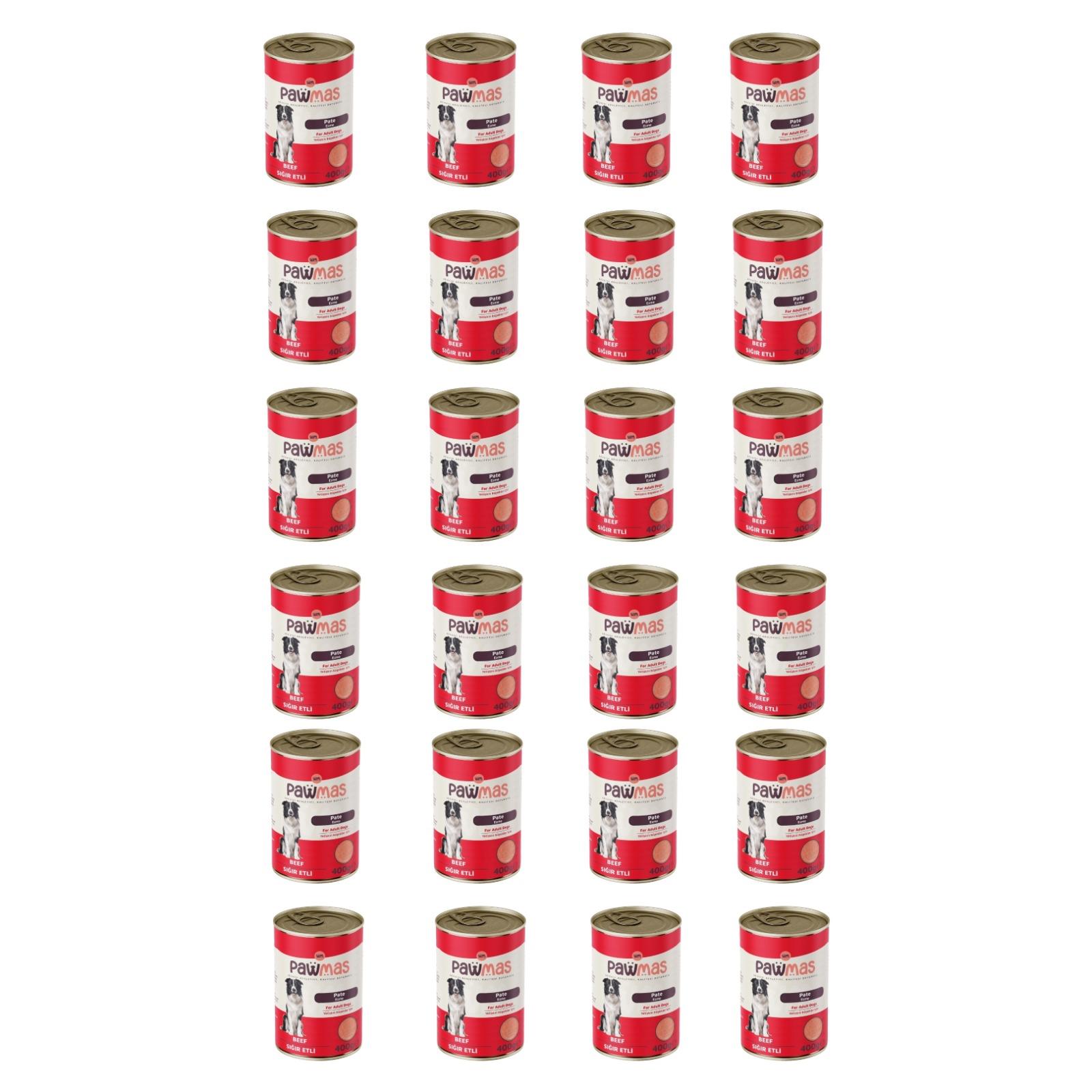Pawmas pate sığır etli yetişkin köpek konservesi 400 gr x 24adet