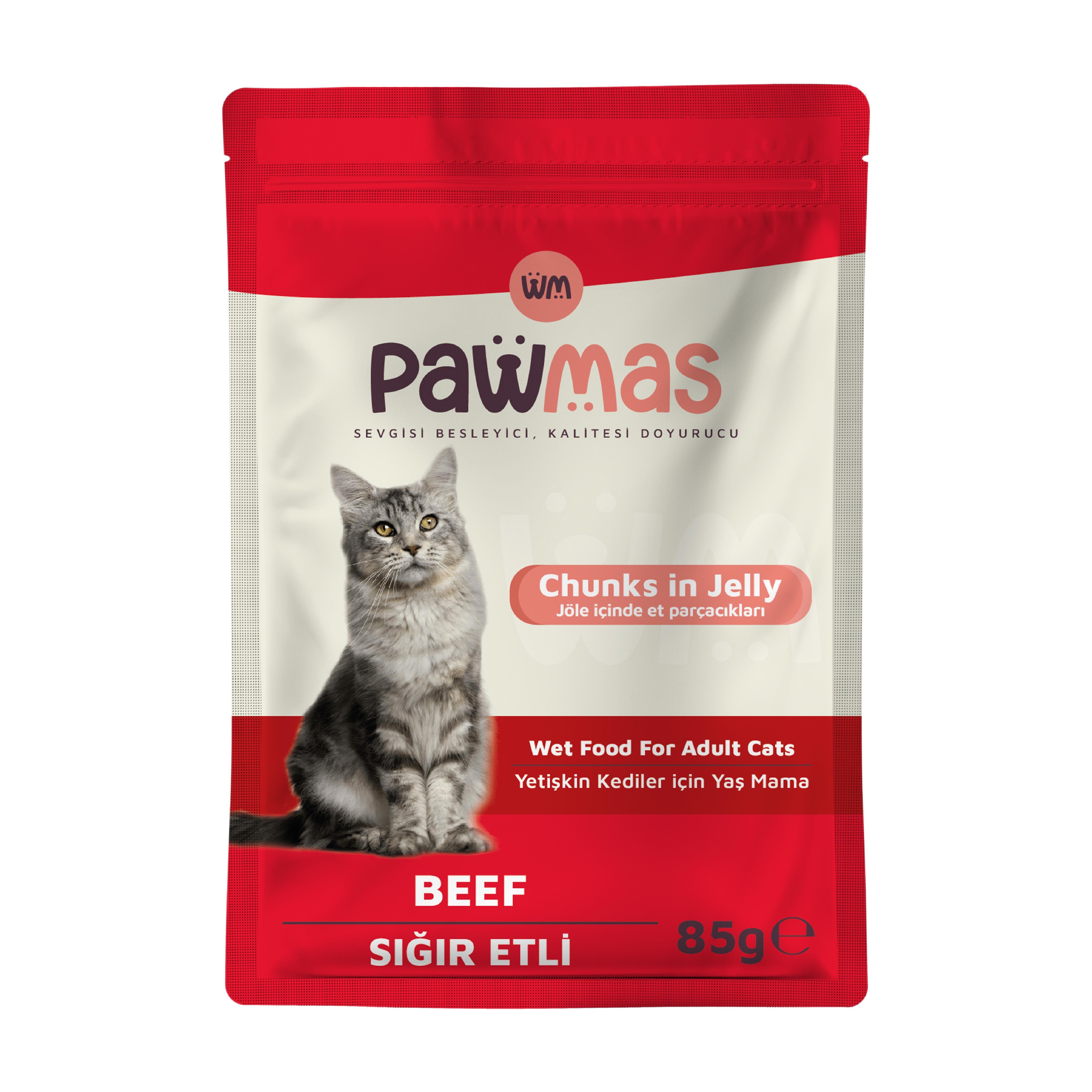 Pawmas Pouch Sığır Etli Yetişkin Kedi Yaş Maması 85 Gr