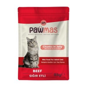 Pawmas Pouch Sığır Etli Yetişkin Kedi Yaş Maması 85 Gr