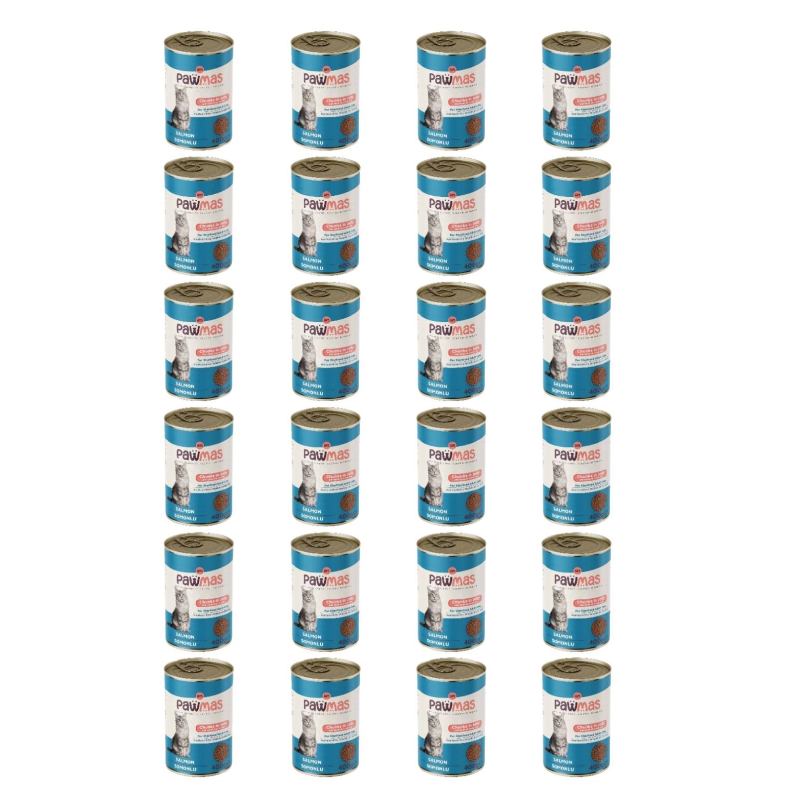 Pawmas Somonlu Kısırlaştırılmış Yetişkin Kedi Konservesi 400 grX24Adet