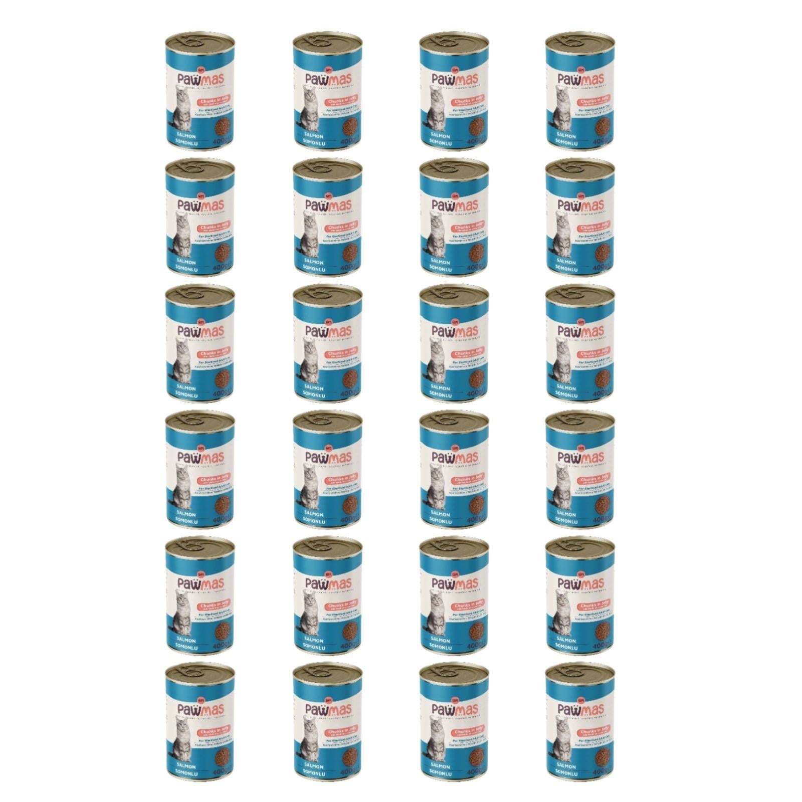 Pawmas Somonlu Kısırlaştırılmış Yetişkin Kedi Konservesi 400 grX24Adet