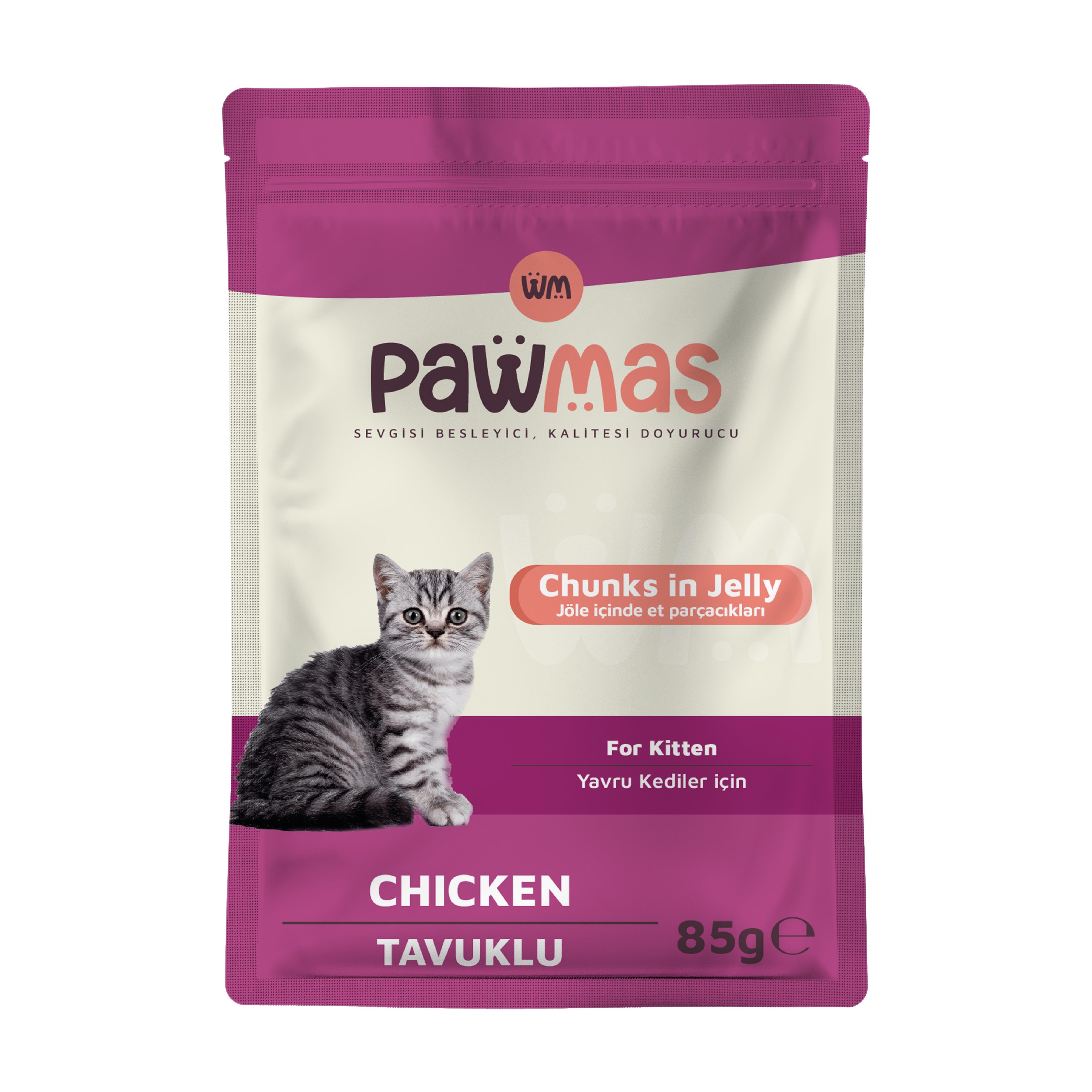Pawmas Pawmas Pouch Tavuklu Yavru Kedi Yaş Mama 85Gr