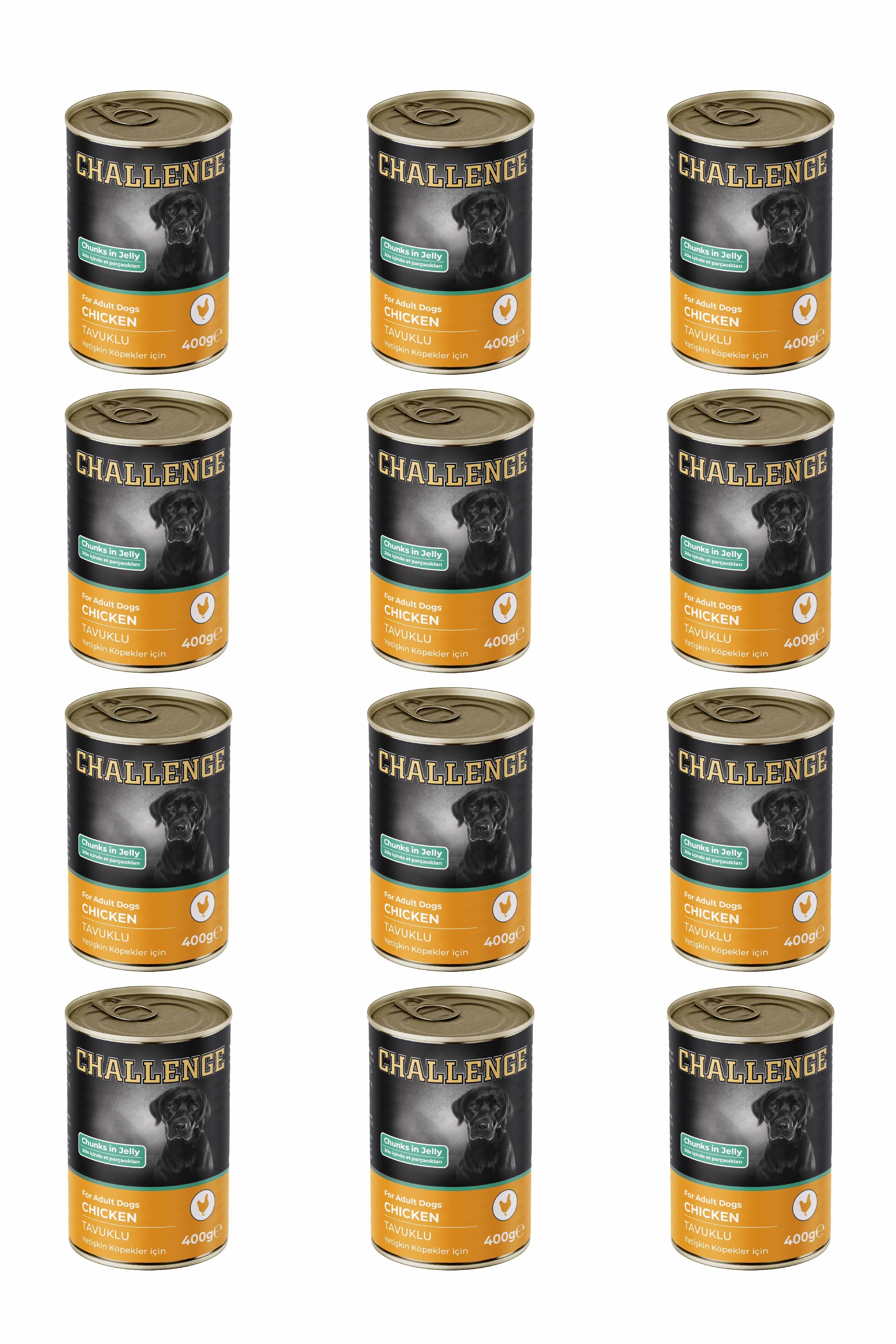 Challenge Tavuklu Yetişkin Köpek Konservesi 400 gr x 12 Adet