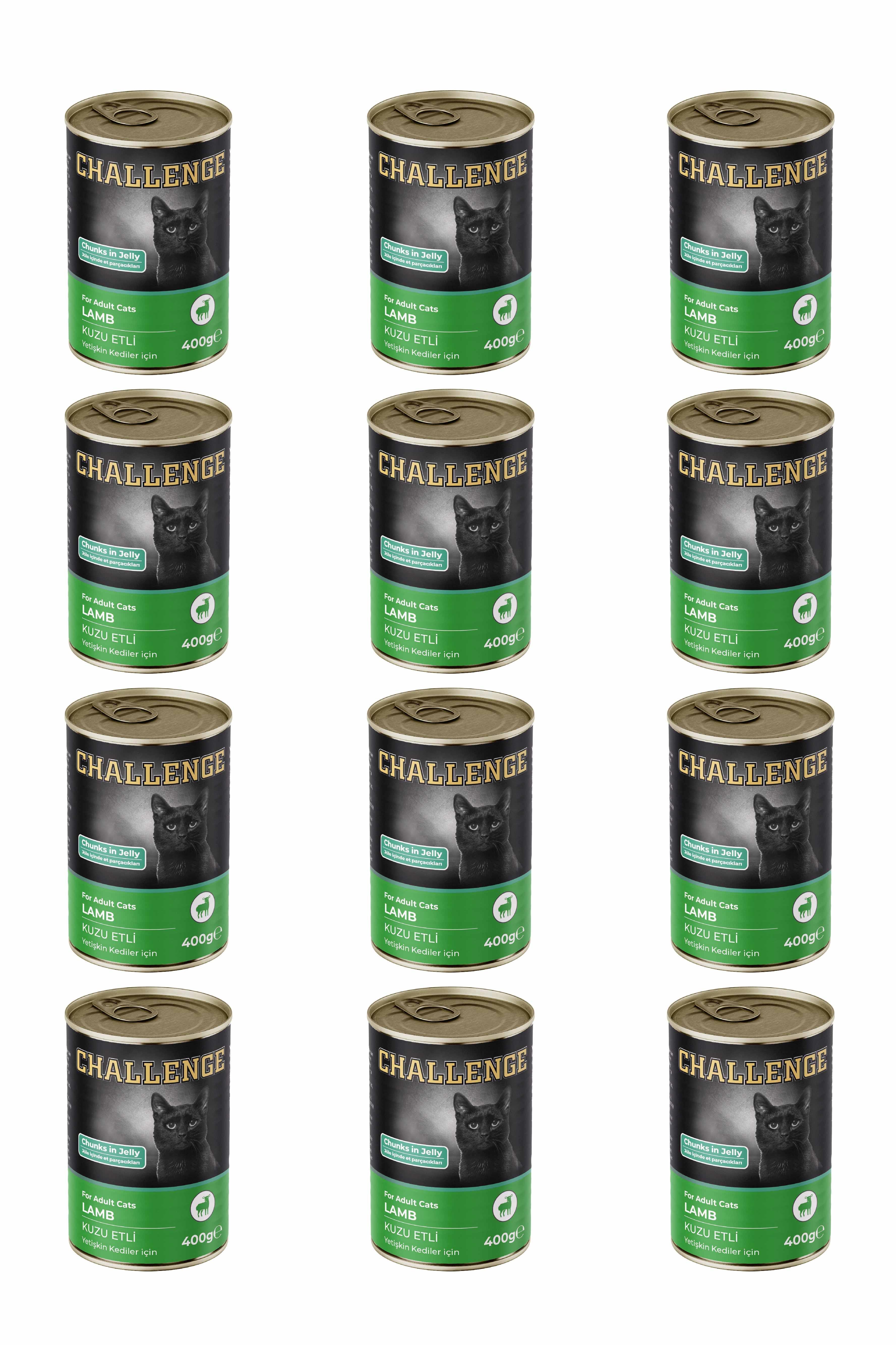 Challenge Kuzu Etli Yetişkin Kedi Konservesi 400 gr x 12 Adet