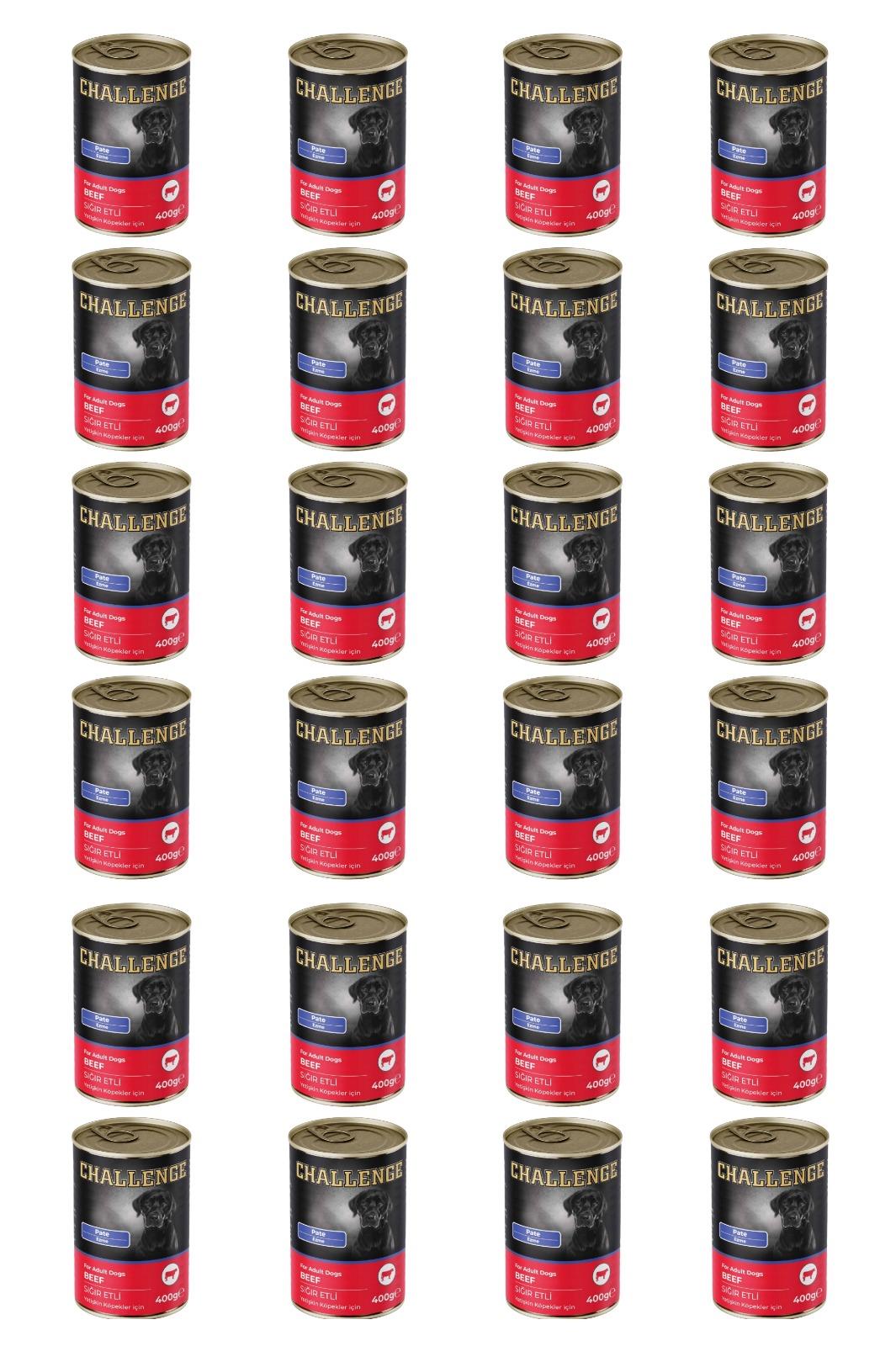 Challenge pate sığır etli yetişkin köpek konservesi 400 gr x 24 adet