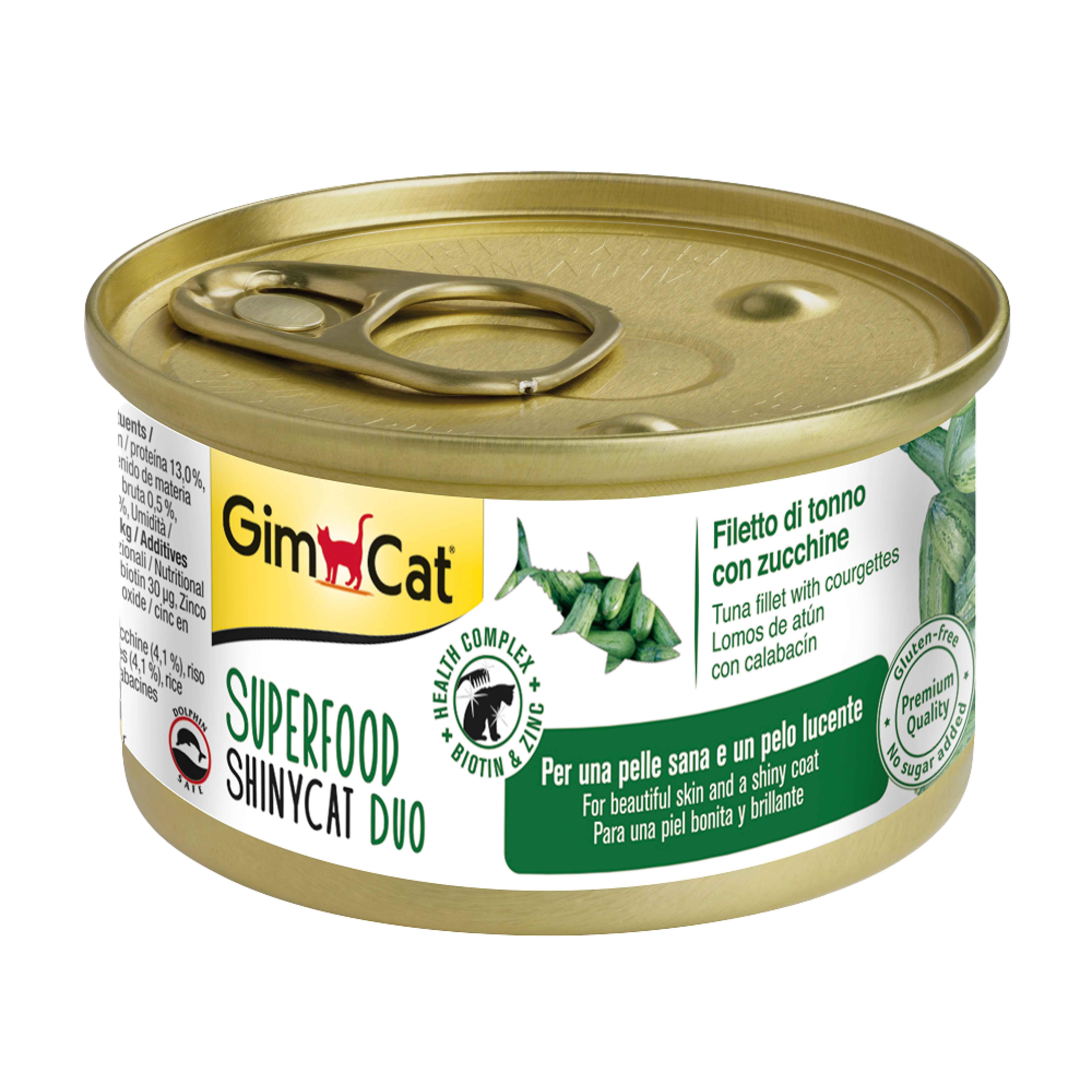GimCat Shinycat SF Fileto Konserve Kedi Maması - Tuna Balıklı Kabaklı 70gr