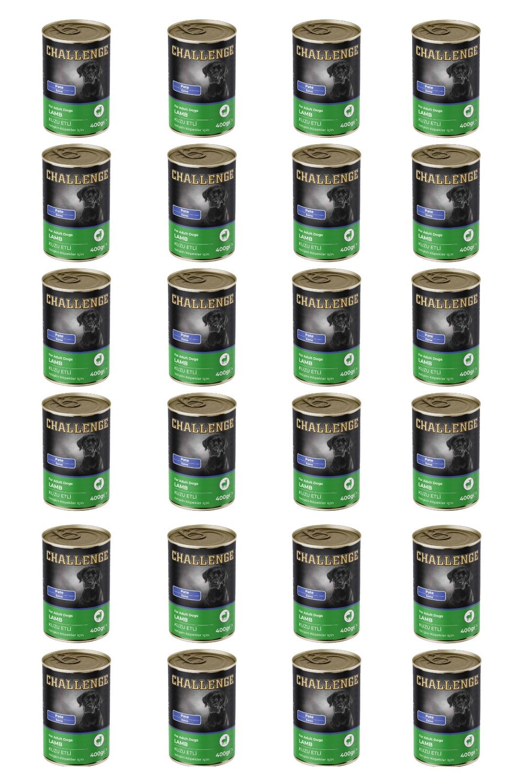 Challenge pate kuzu etli yetişkin köpek konservesi 400 gr x 24 adet