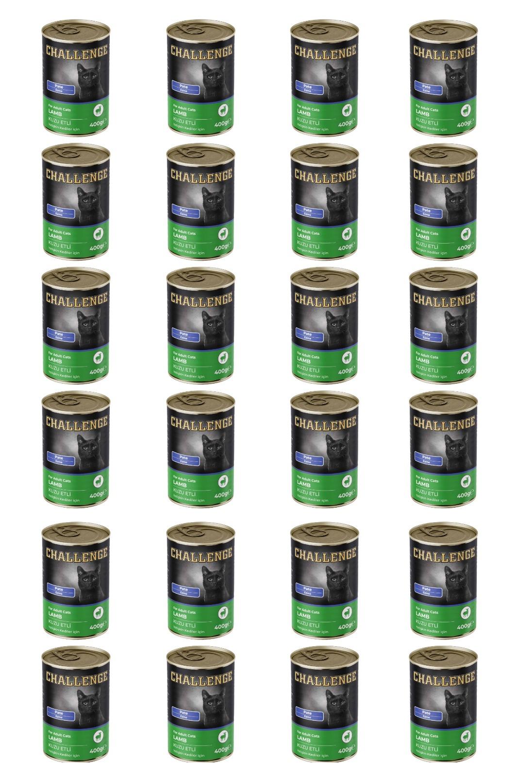 Challenge pate kuzu etli yetişkin kedi konservesi 400 gr x 24 adet