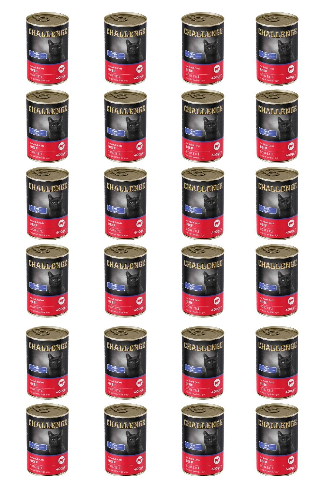 Challenge pate sığır etli yetişkin kedi konservesi 400 gr x 24 adet