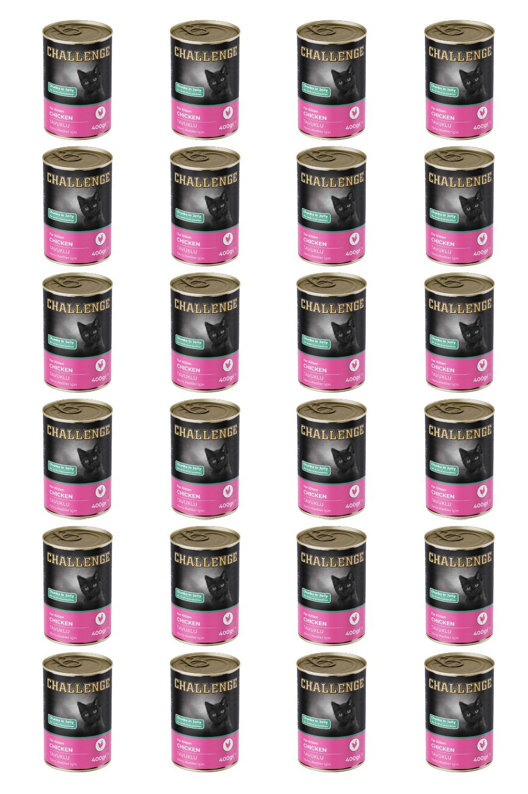 Challenge tavuklu yavru kedi konservesi 400 gr x 24 adet