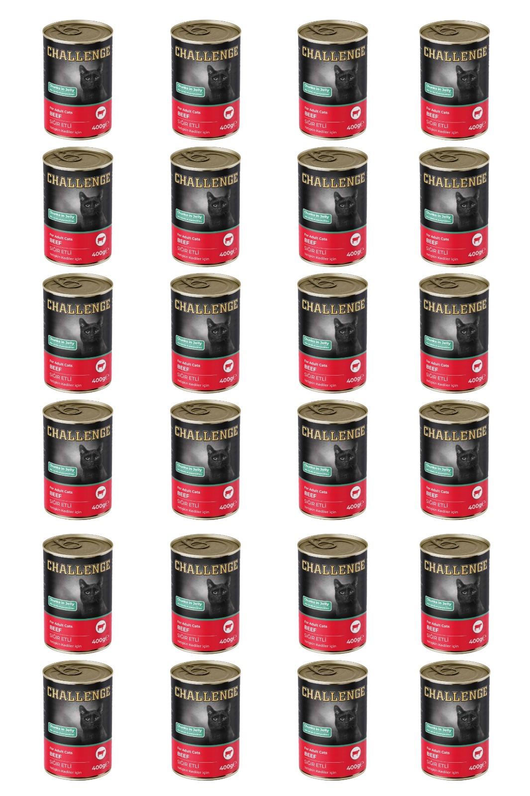 Challenge sığır etli yetişkin kedi konservesi 400 gr x 24 adet