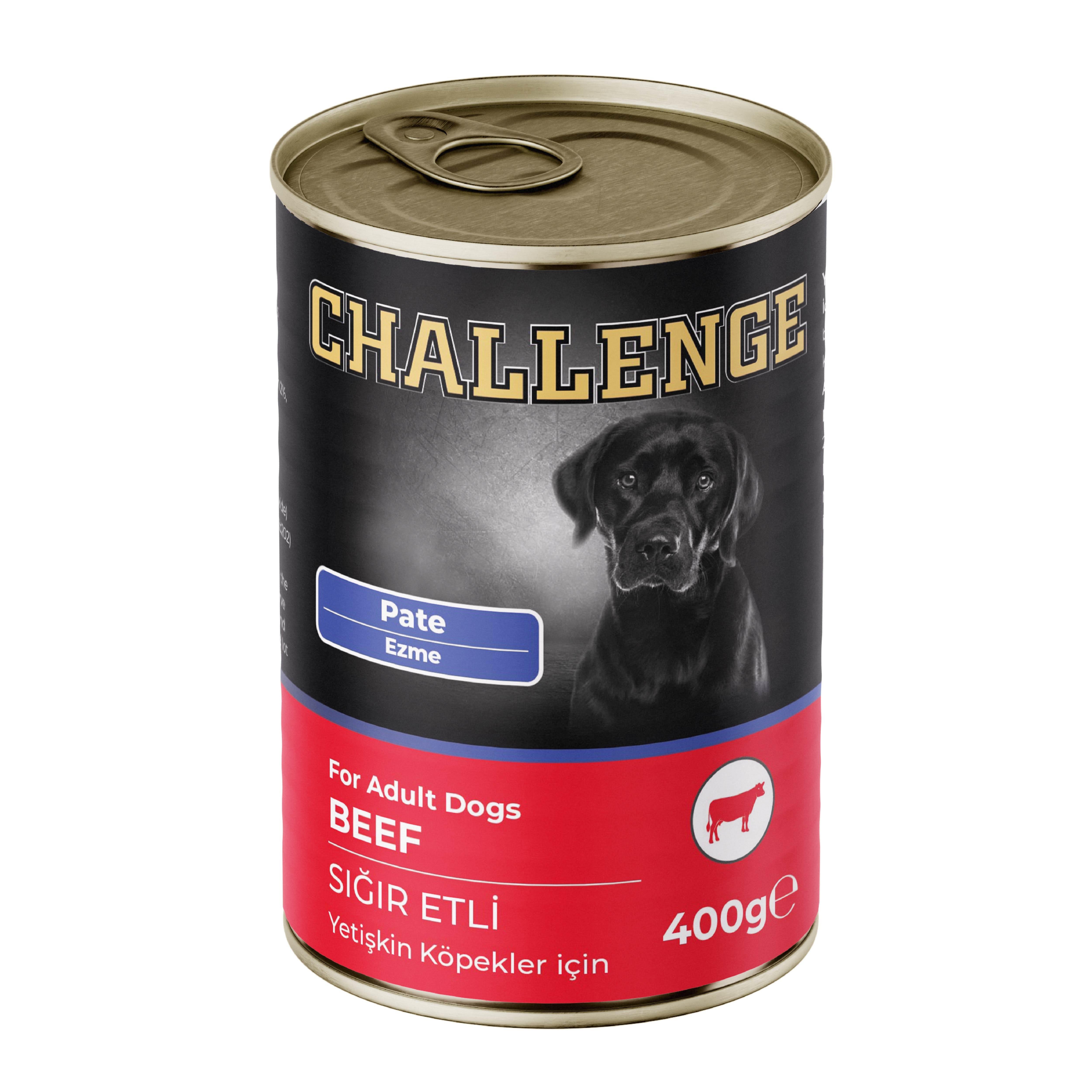 Challenge Pate Sığır Etli Challenge Yetişkin Pate Köpek Konservesi 400 gr