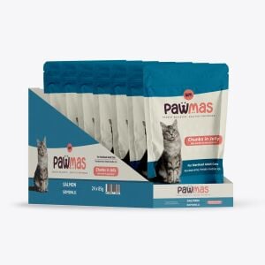 Pawmas Pouch pawmas somonlu Kısırlaştırılmış yaş kedi maması 85x24ad