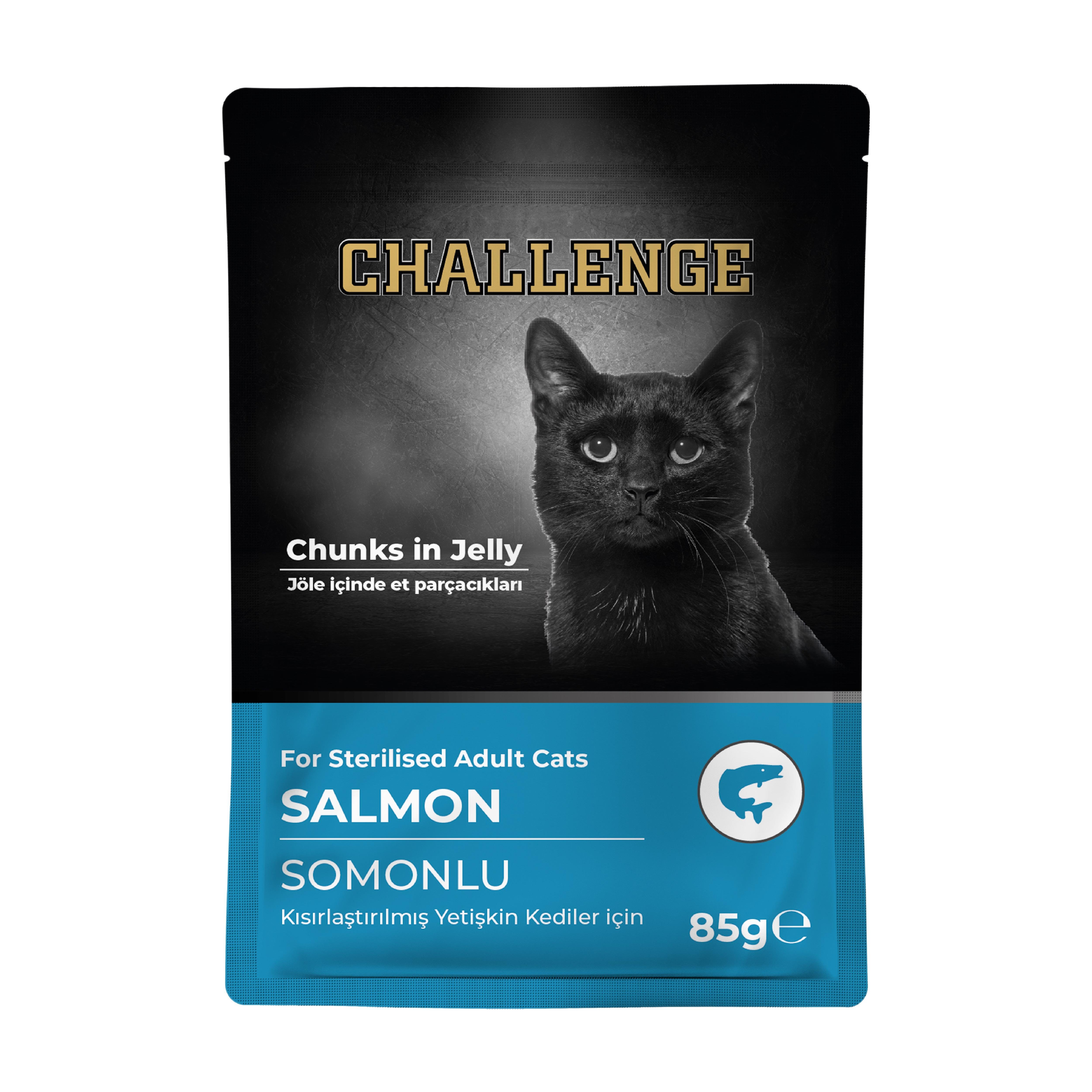 Challenge Somonlu Pouch challenge Kısırlaştırılmış Yetişkin Kedi Pouch 85 gr