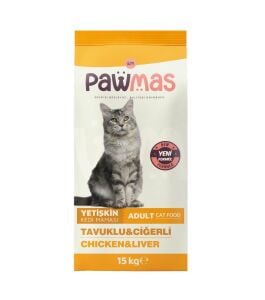Pawmas Tavuklu Ciğerli Yetişkin Kedi Maması 15kg