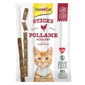 GimCat Sticks Kümes Hayvanı etli TAHILSIZ Ödül Çubukları 4lü 20 Gr