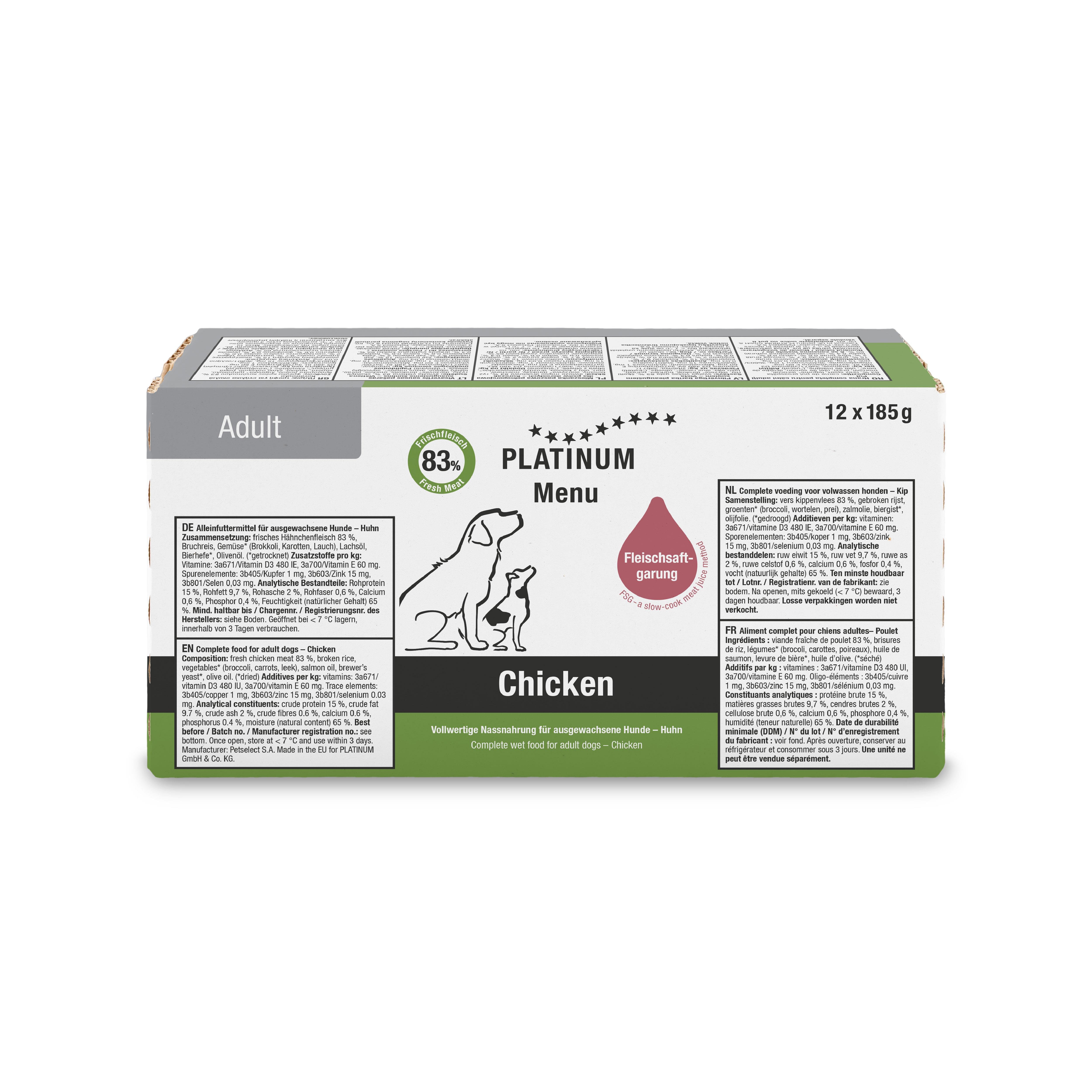 Platinum Tavuklu Yaş Köpek Maması 185gr