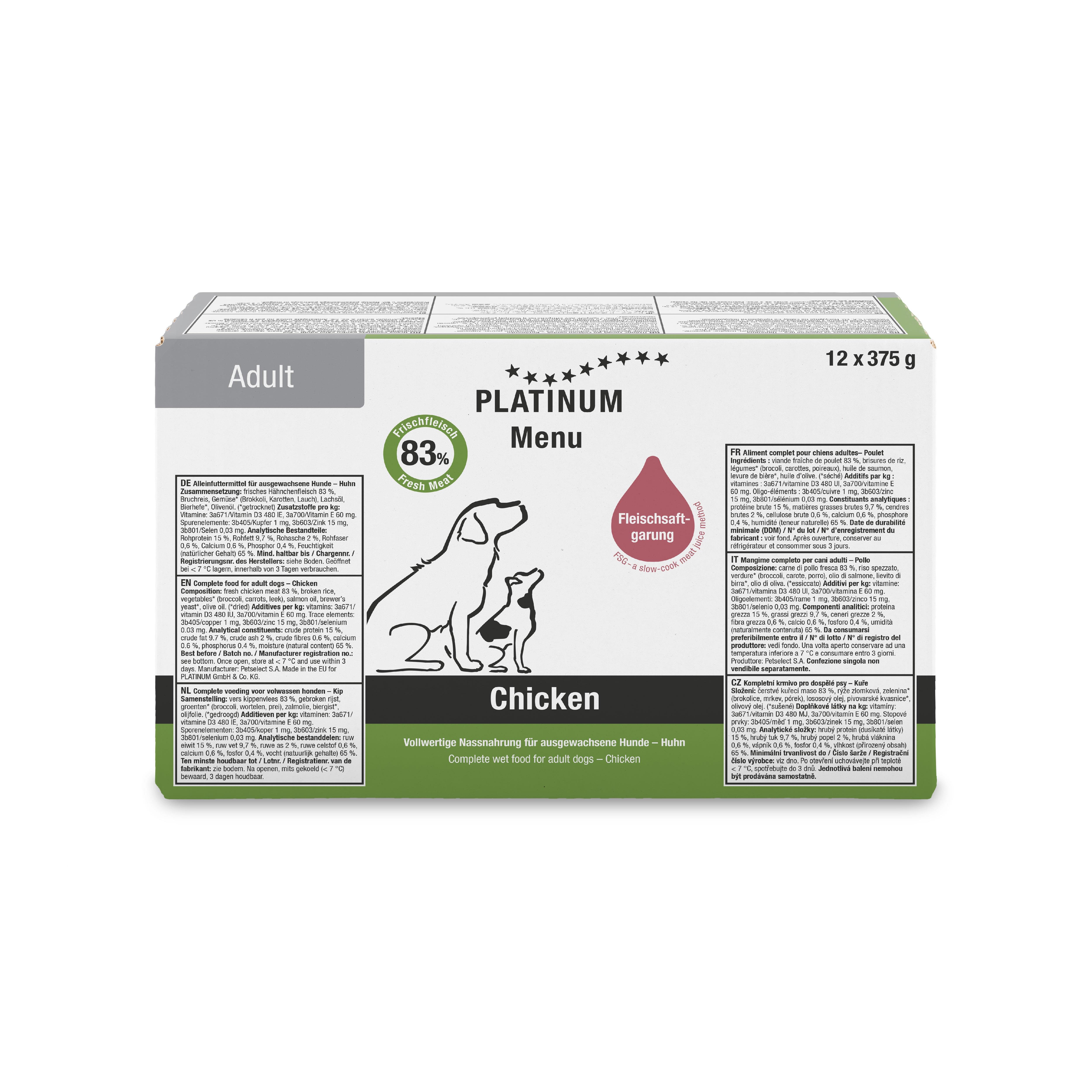 Platinum Tavuklu Yaş Köpek Maması 375gr