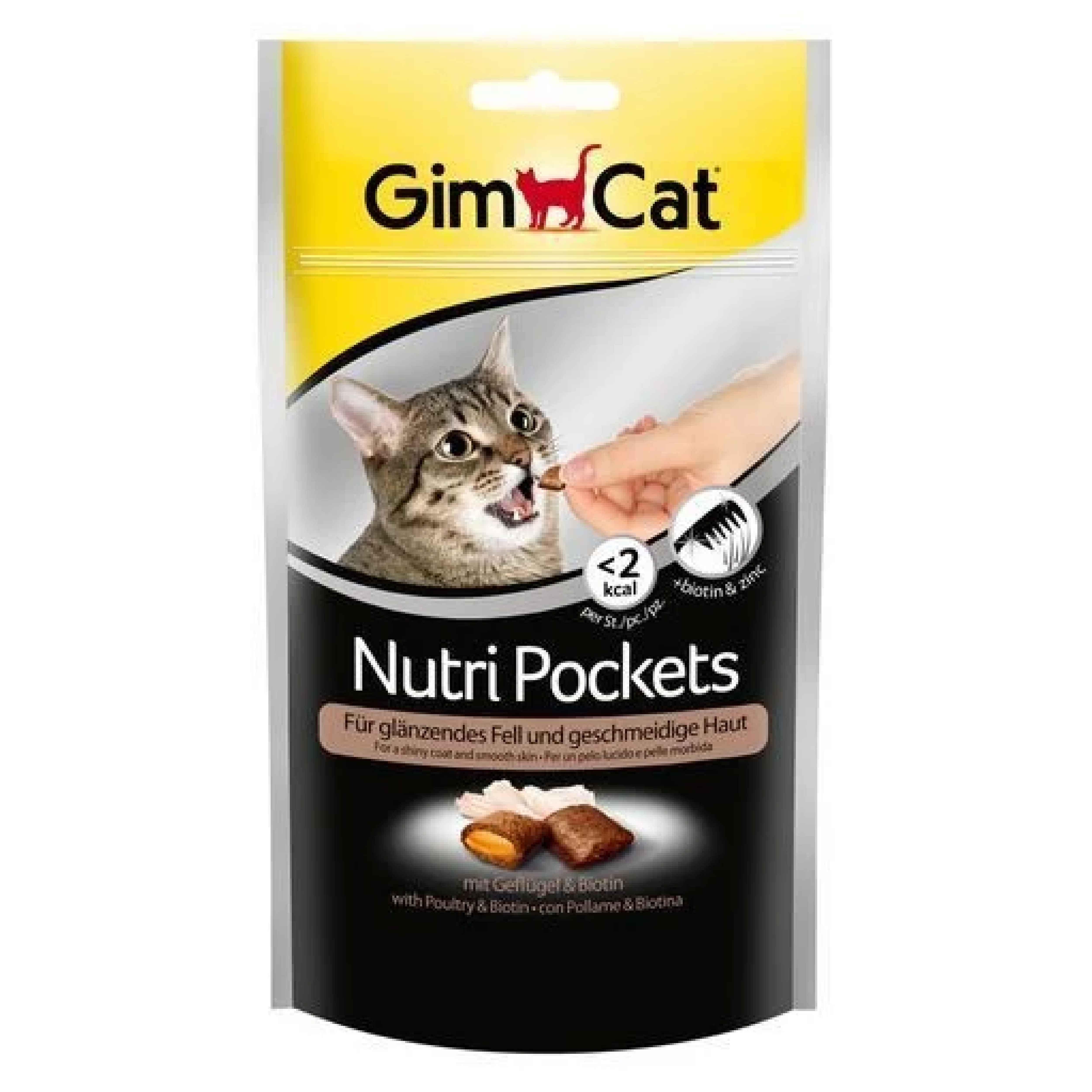 GimCat Nutripockets Kedi Ödülü Tavuk Biotin 60Gr