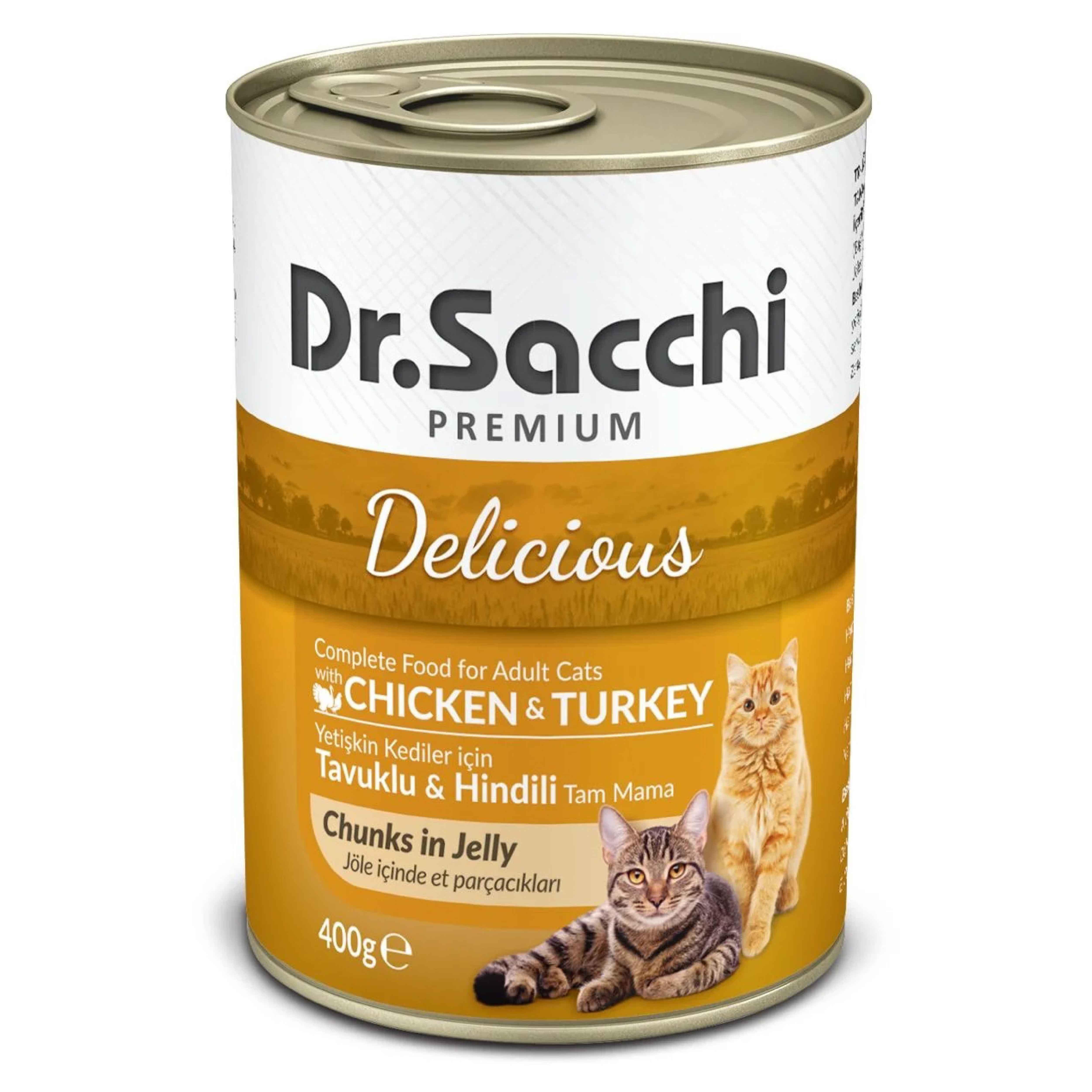 Dr.Sacchi Konserve Kedi Tavuklu Hindili 400gr