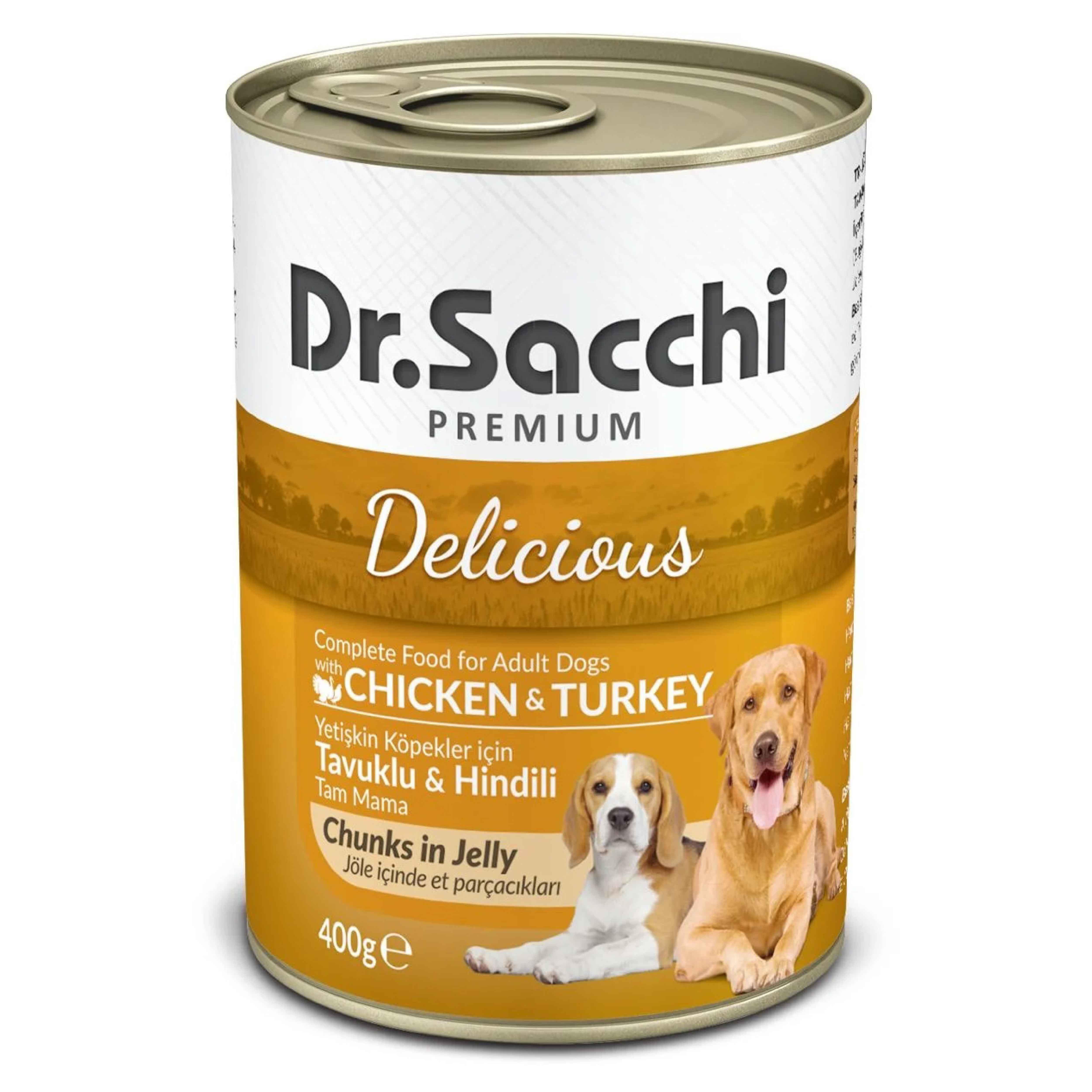 Dr.Sacchi Konserve Köpek Tavuklu Hindili 400gr