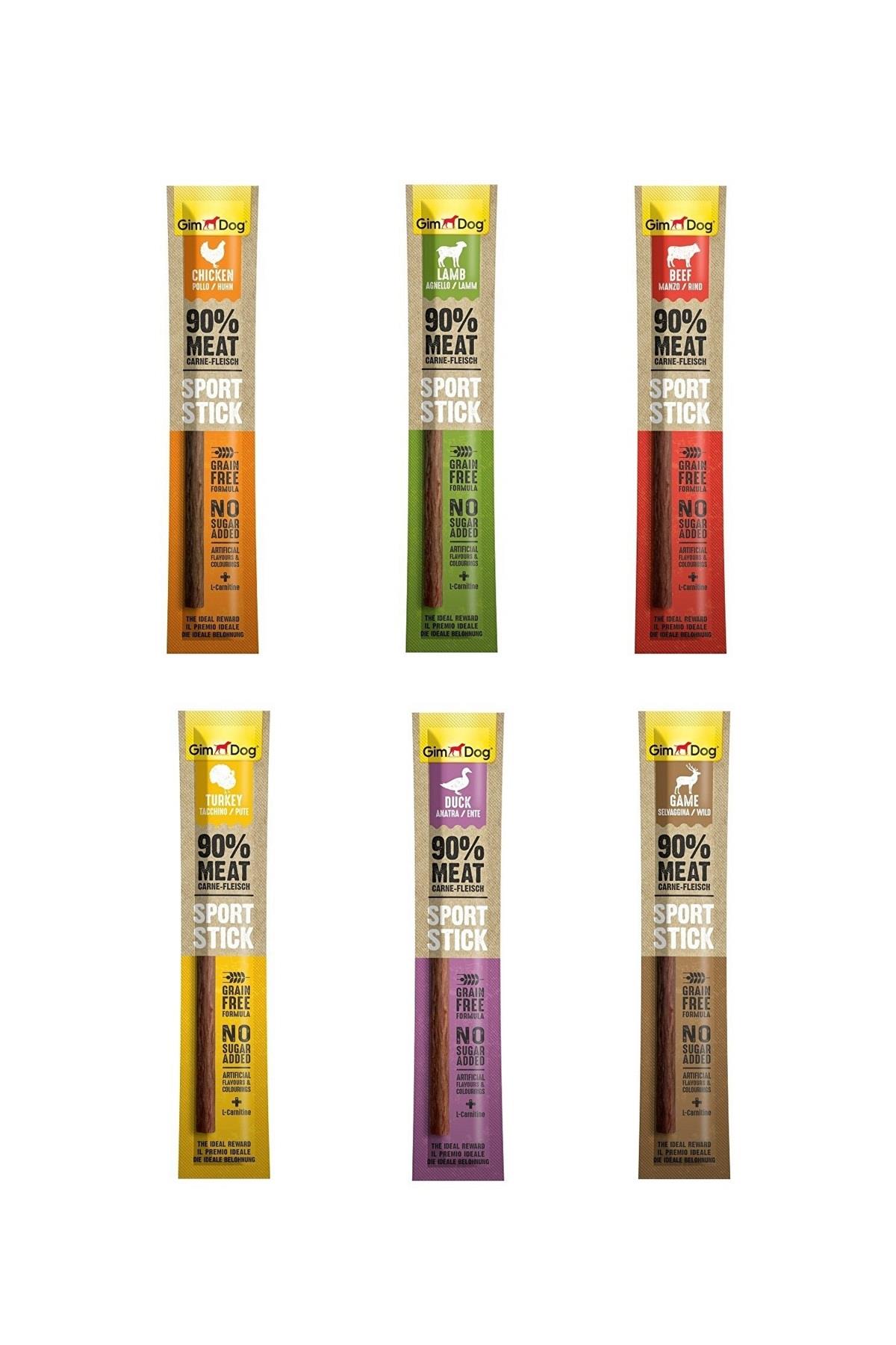 GimDog SportSticks Köpek Ödül Çubukları (Tavuk-Sığır-Ördek-Av Eti-Kuzu-Hindi) 12 Gr x 6 Adet