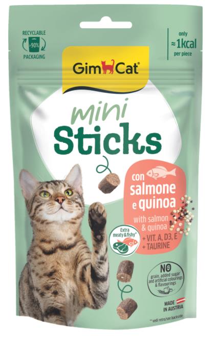 Gimcat Mini Sticks Somonlu&Kinoalı Ödül Çubukları 50gr