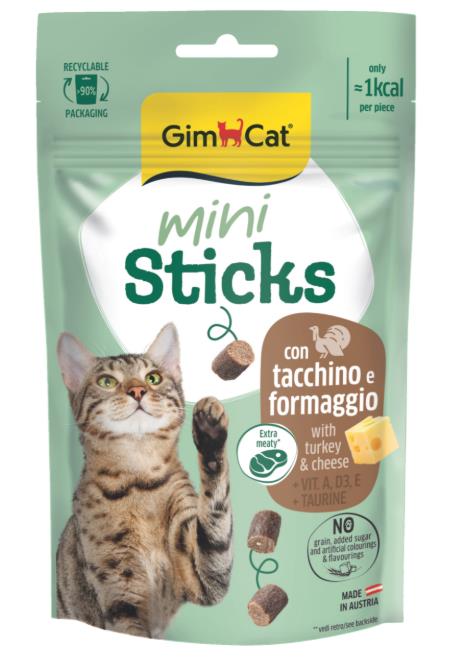 Gimcat Mini Sticks Hindili&Peynirli Ödül Çubukları 50gr