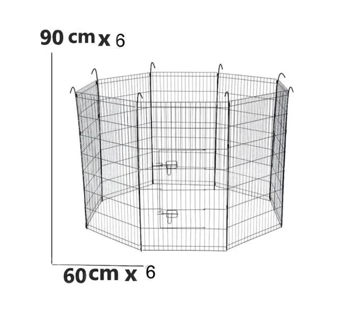 Dr. Sacchi Köpek Çiti Siyah 60x90 Cm (6 Panel)