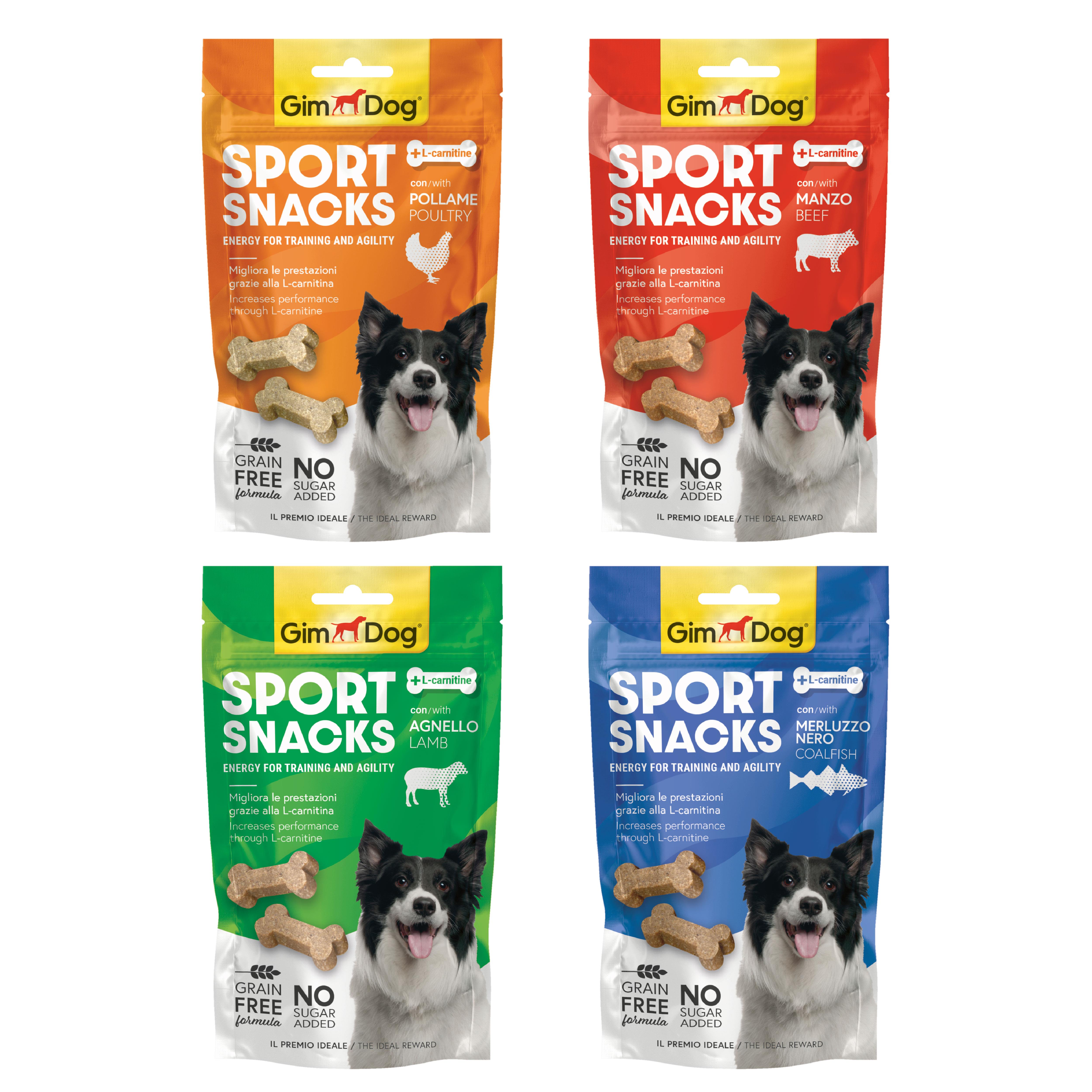 GimDog Sportsnacks 60 Gr 4'lü Set (Tavuk-Kuzu-Balık-Sığır)
