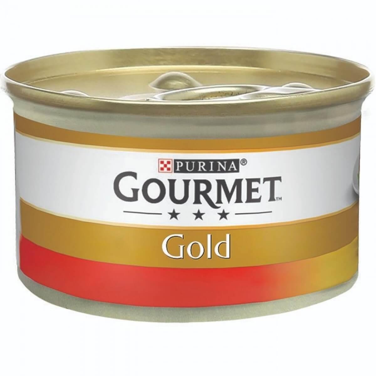 Gourmet Gold Çifte Lezzet Sığır Etli ve Tavuklu Yetişkin Kedi Konservesi 85 Gr