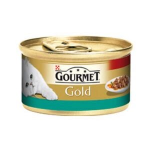 Gourmet Gold Somonlu ve Tavuklu Yetişkin Kedi Konservesi 85 Gr