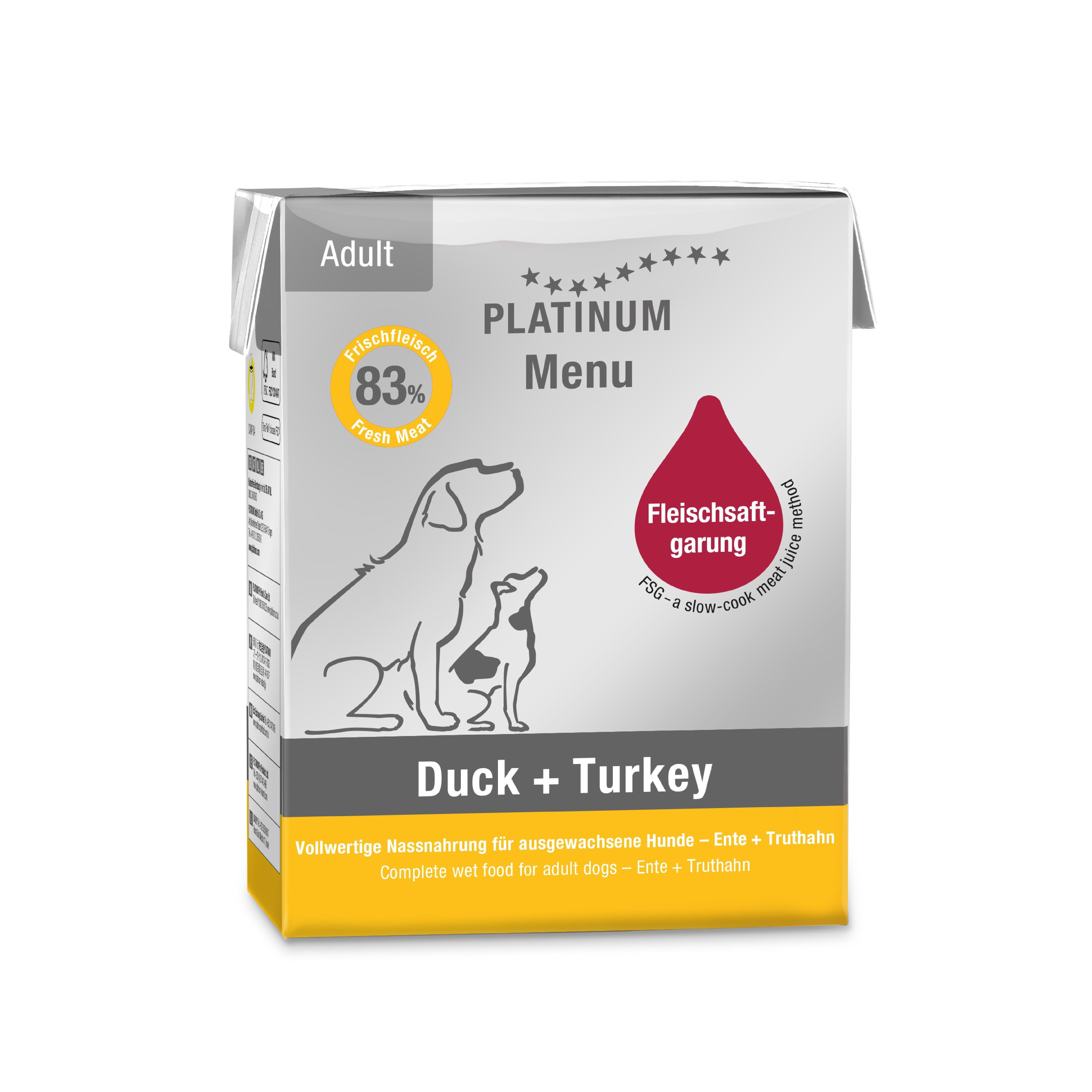 Platinum Ördekli ve Hindili Yaş Köpek Maması 375gr