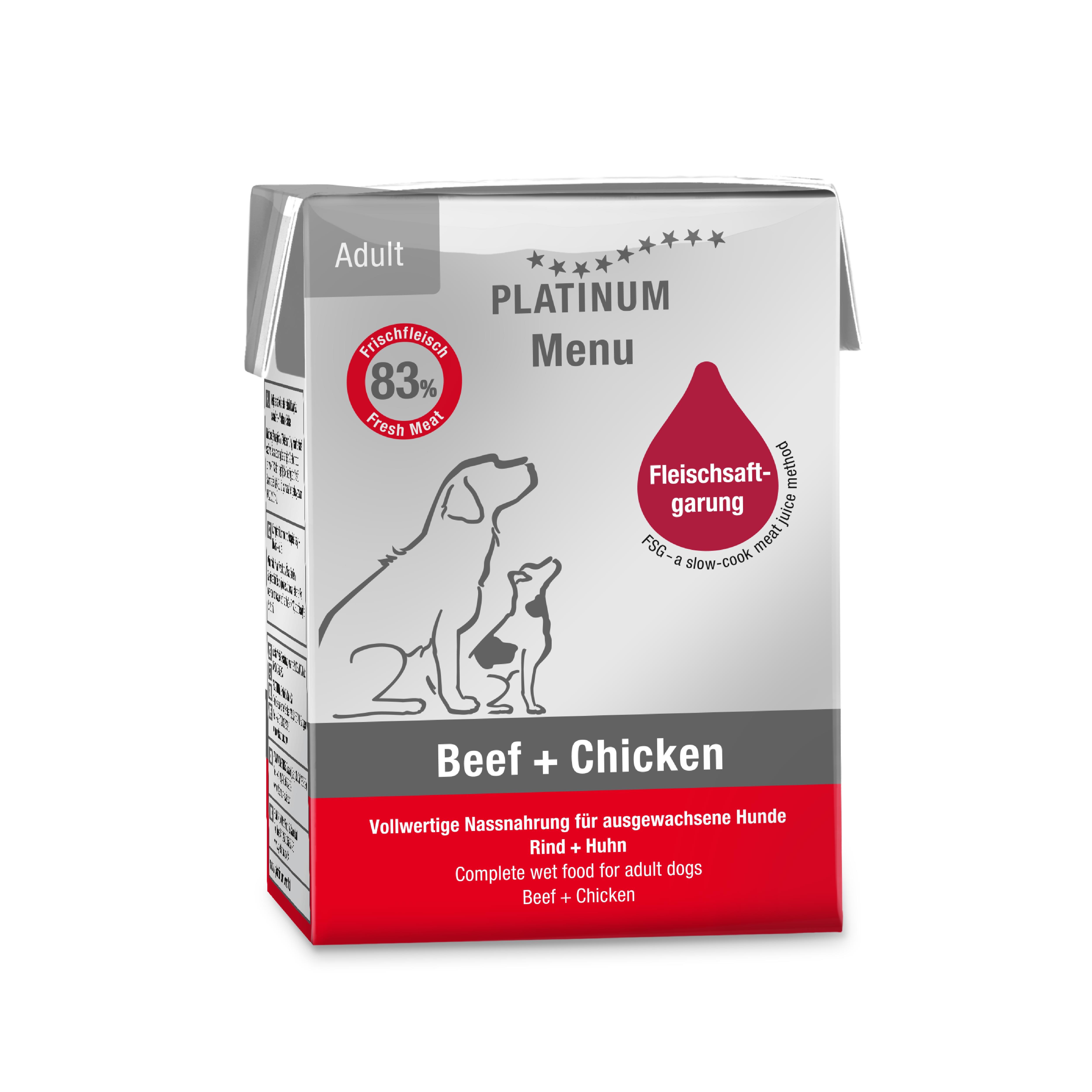 Platinum Sığır Etli ve Tavuklu Yaş Köpek Maması 185gr