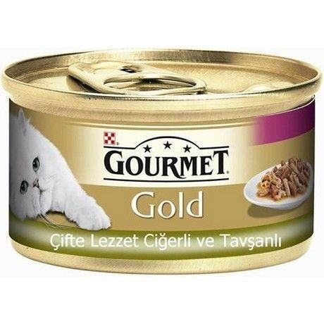 Gourmet Gold Çifte Lezzet Ciğerli Tavşanlı Kedi Konservesi 85 Gr x 24 Adet