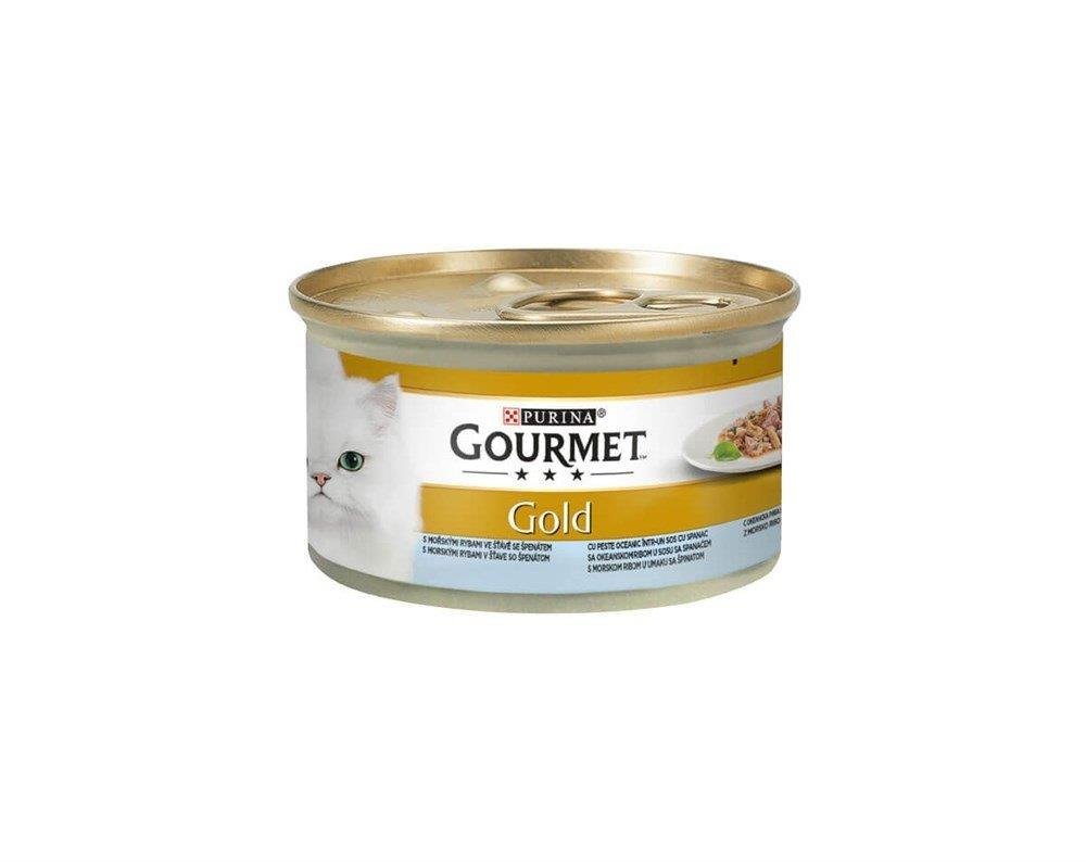 Gourmet Gold Çifte Lezzet Okyanus Balık&Ispanak Kedi Maması 85gr x 24 Adet