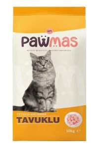 Pawmas Tavuklu Yetişkin Kedi Maması 10 Kg
