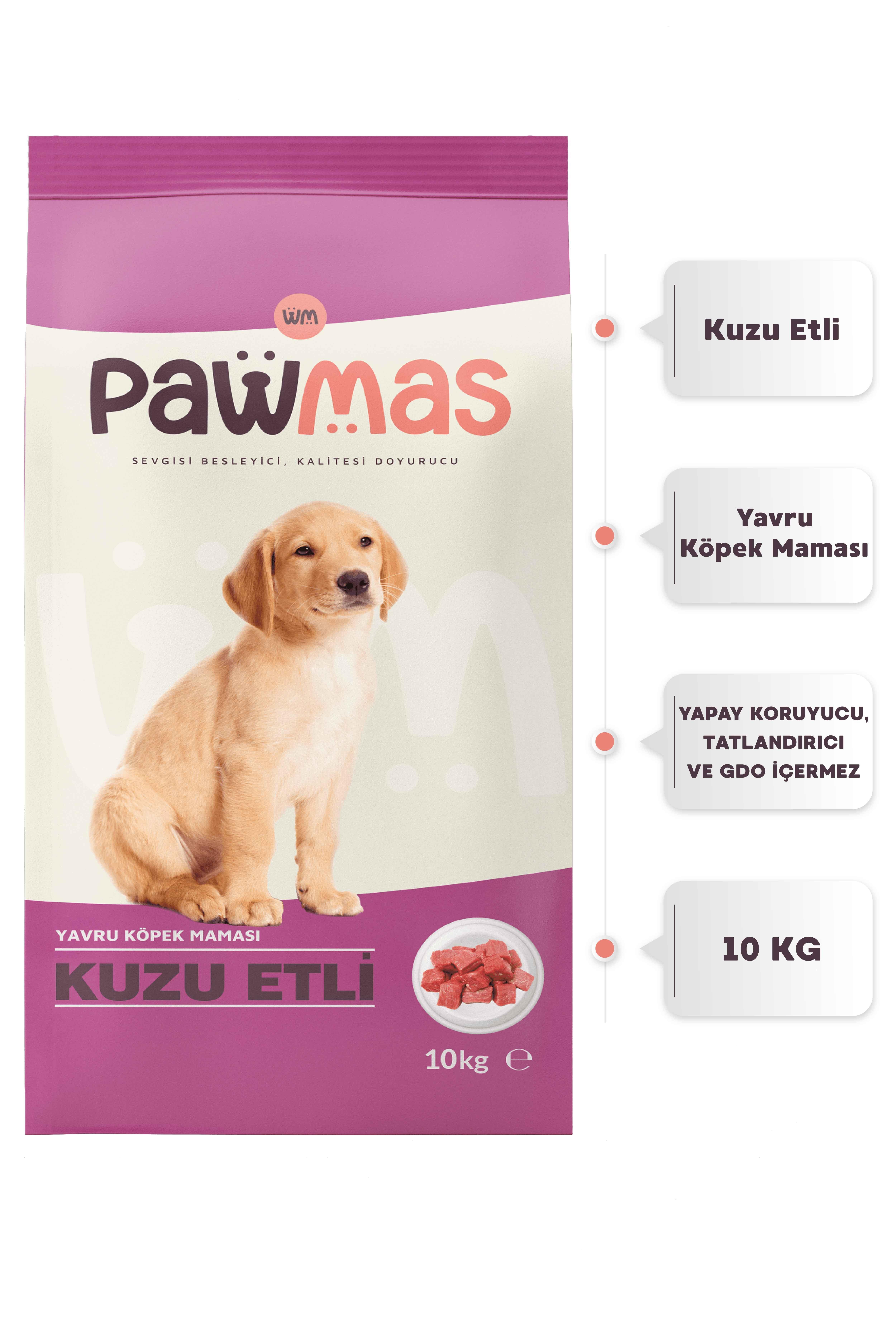 Pawmas Kuzu Etli Yavru Köpek Maması 10 Kg